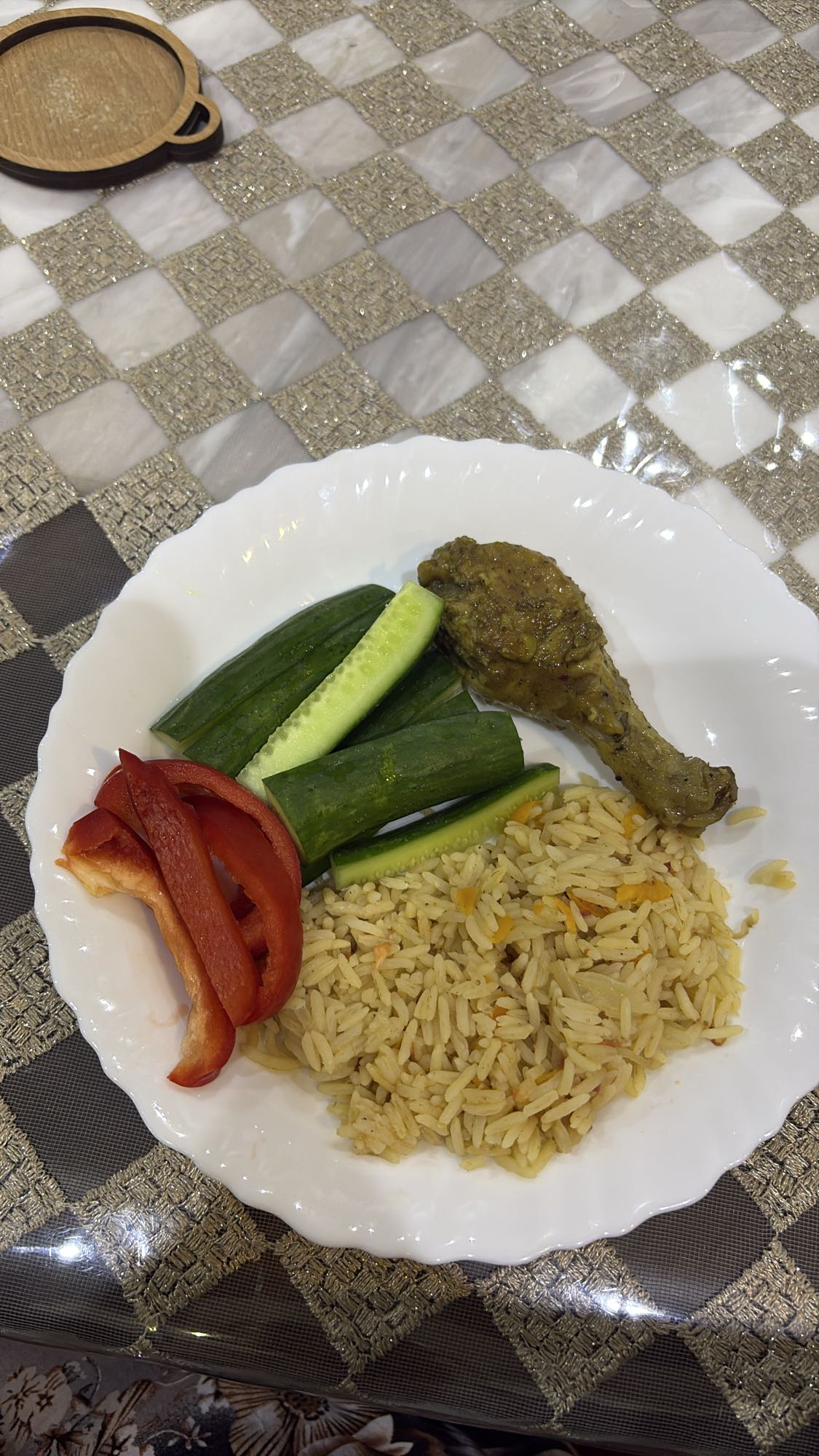 Rice Chicken Veg Plate