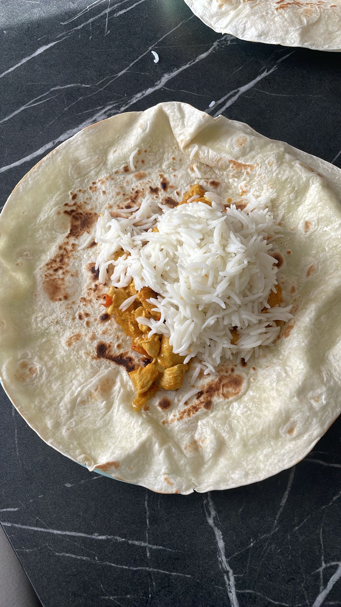 Wrap med ris och kyckling