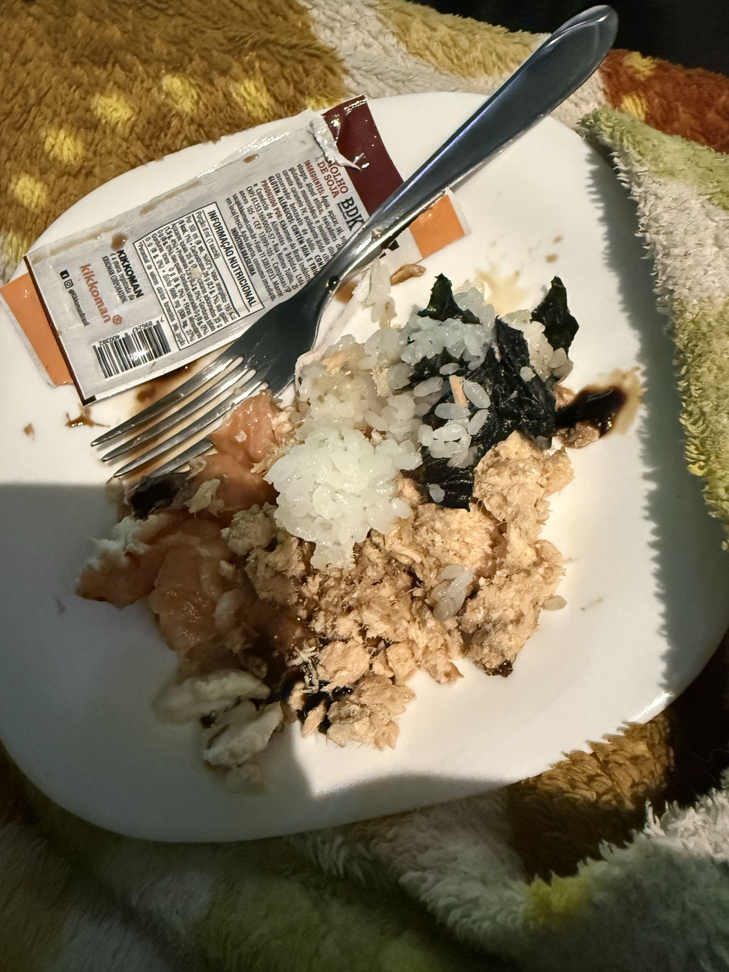 Salmão com arroz e nori