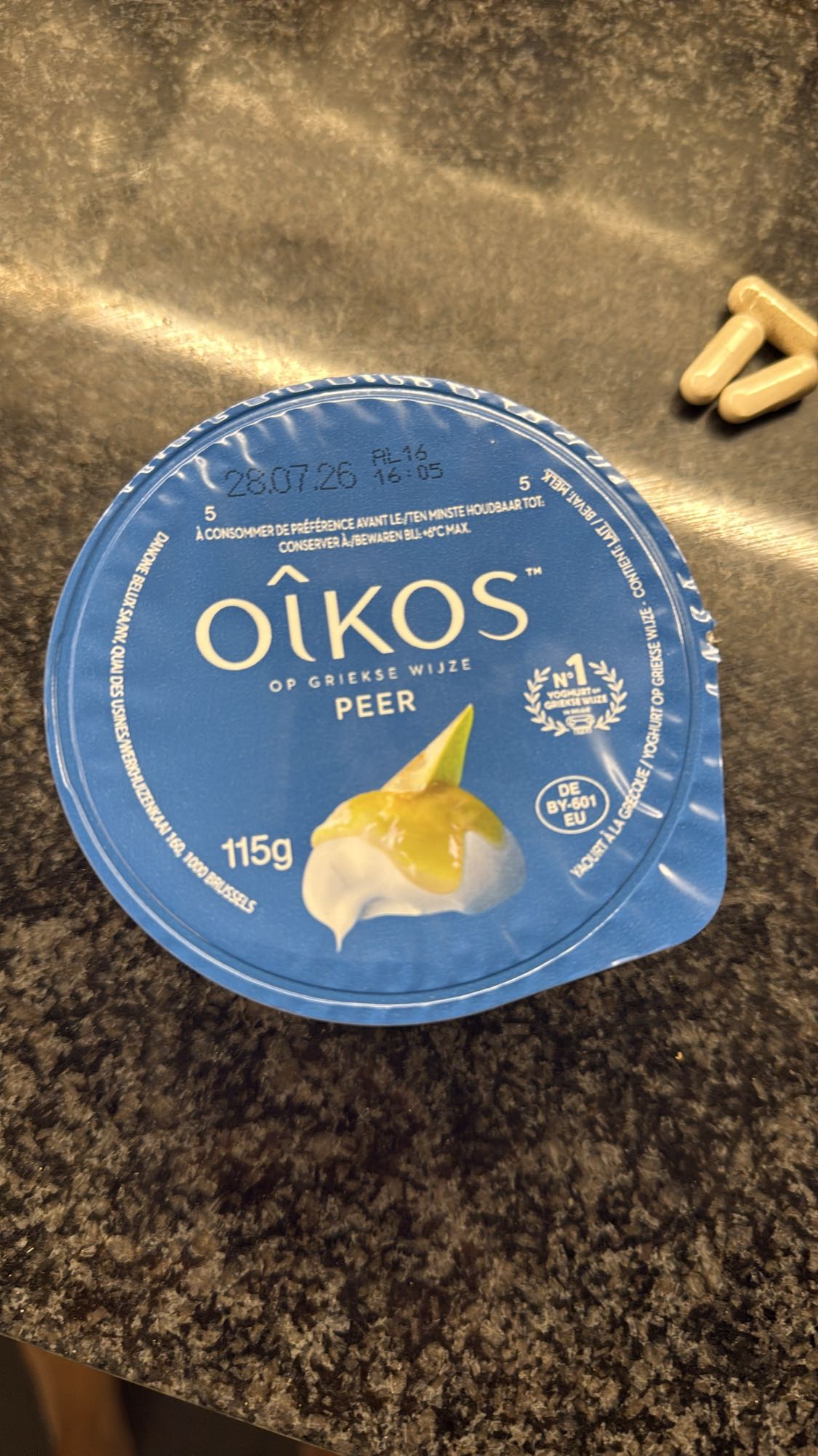 Griekse yoghurt peer