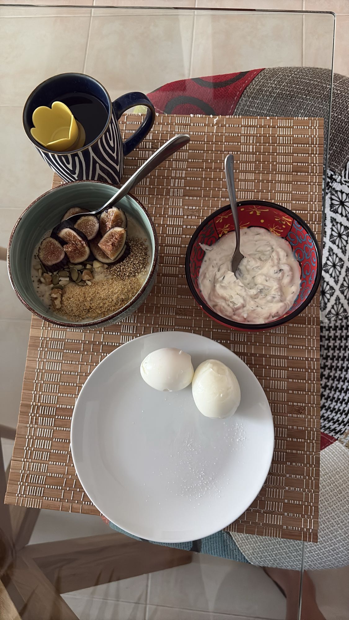 Eggs Millet Rice Milk Fig Bowl