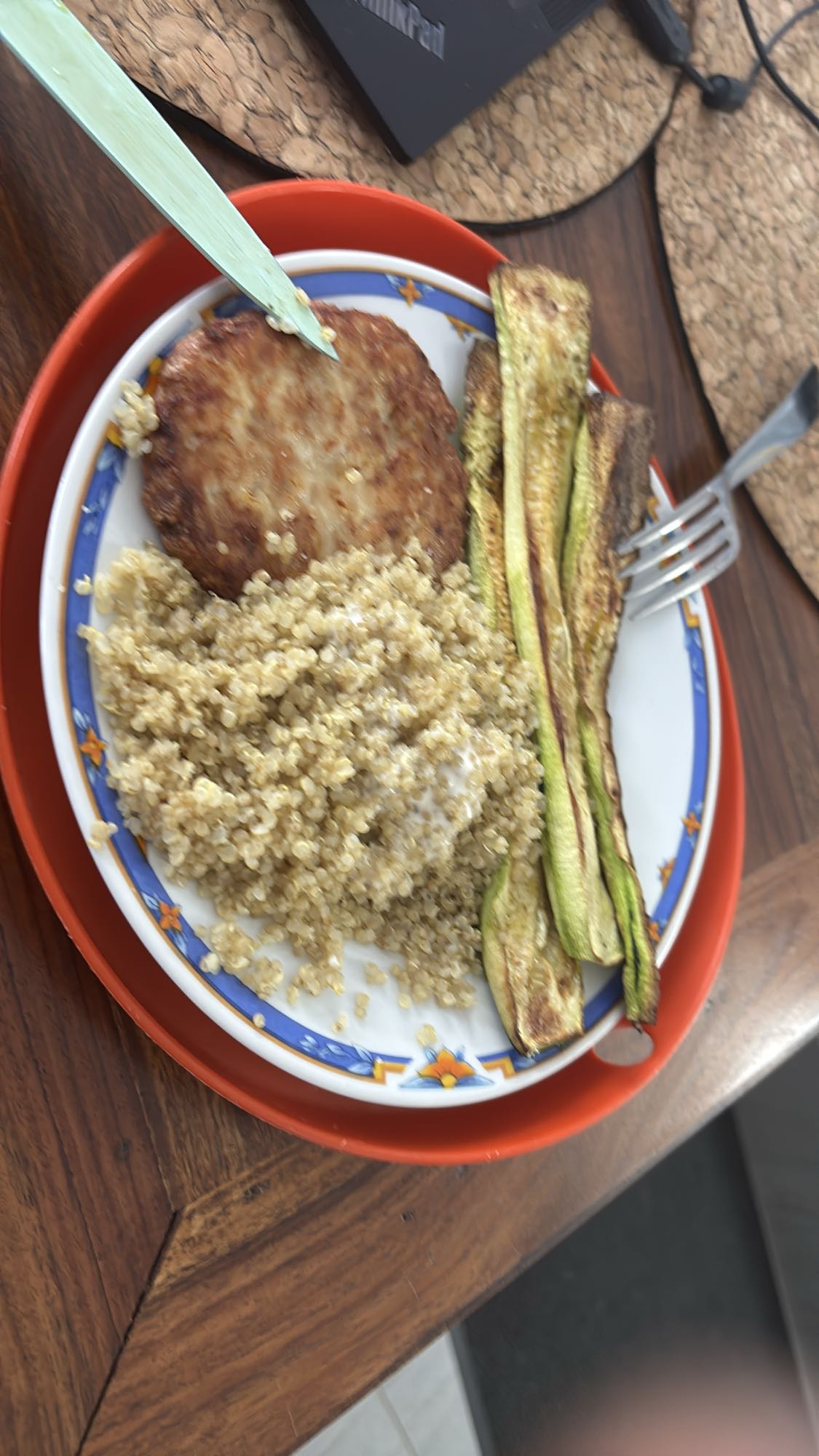 Galette quinoa courgette