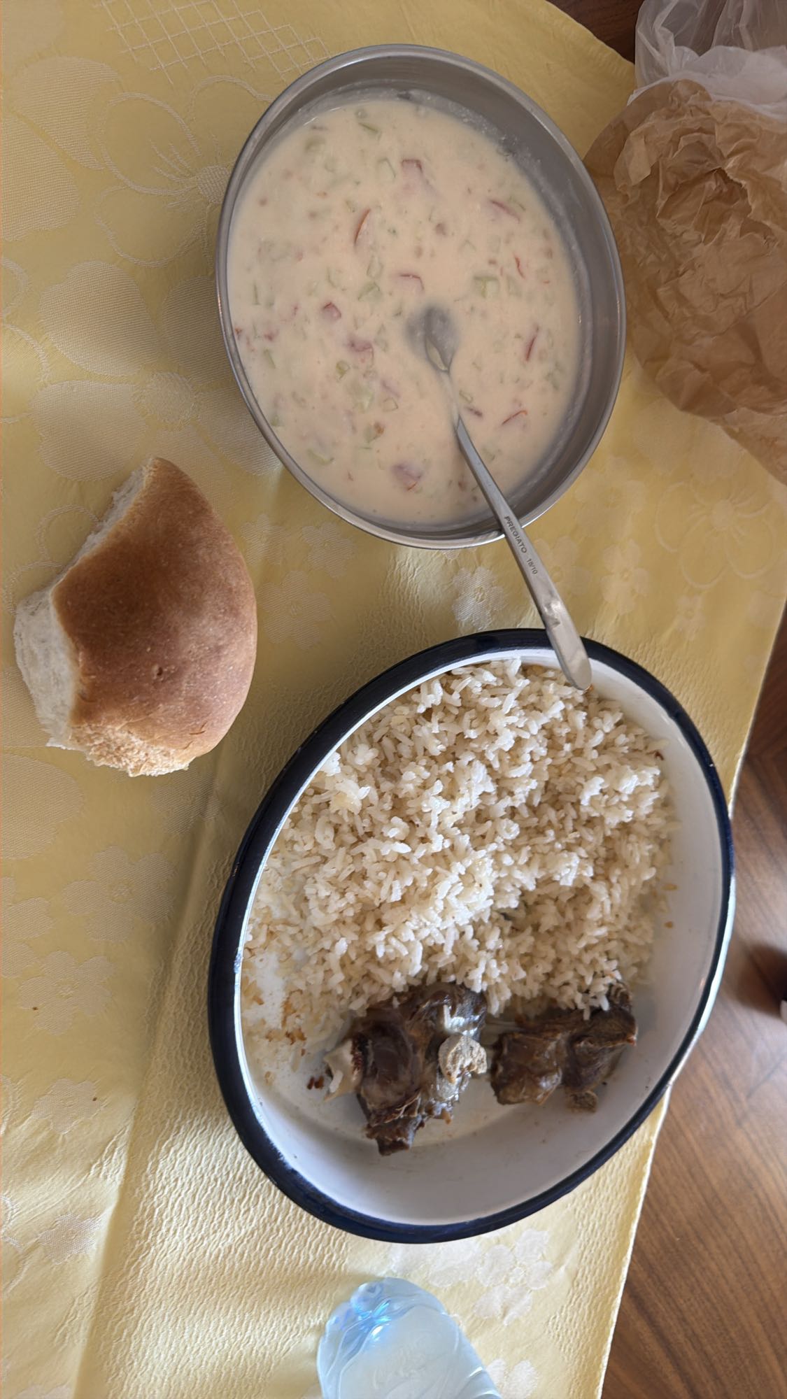 Rice Meat Soup Bread