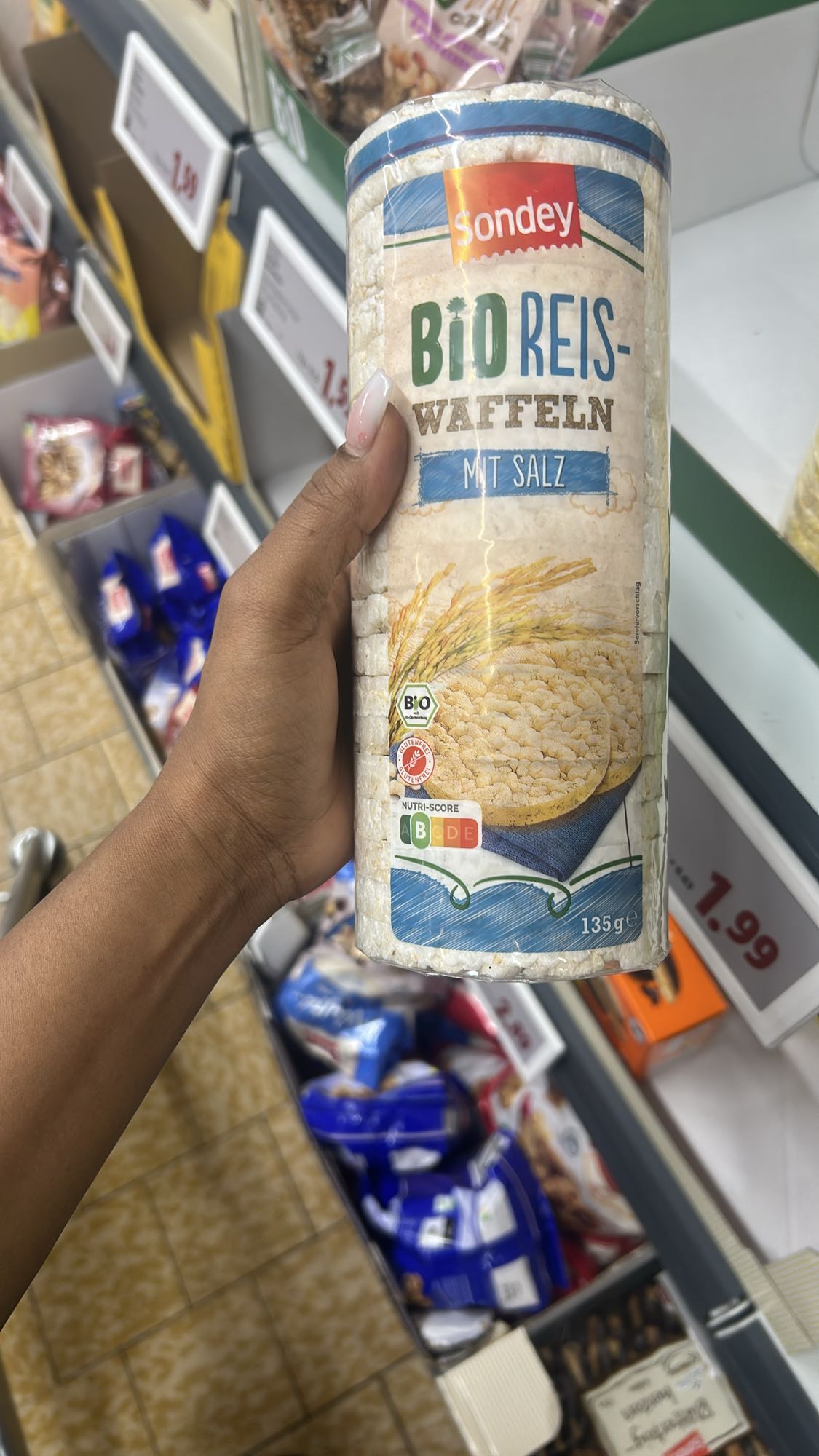 Bio-Reiswaffeln mit Salz