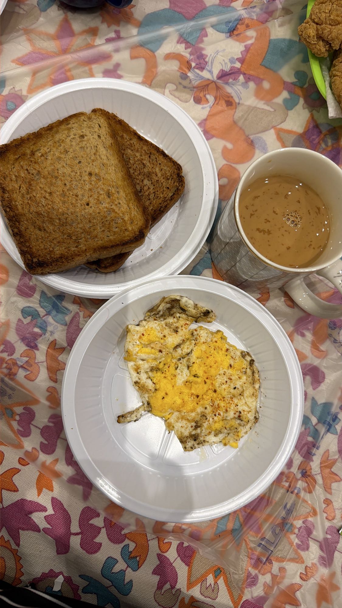 Toast Eggs and Milk Tea