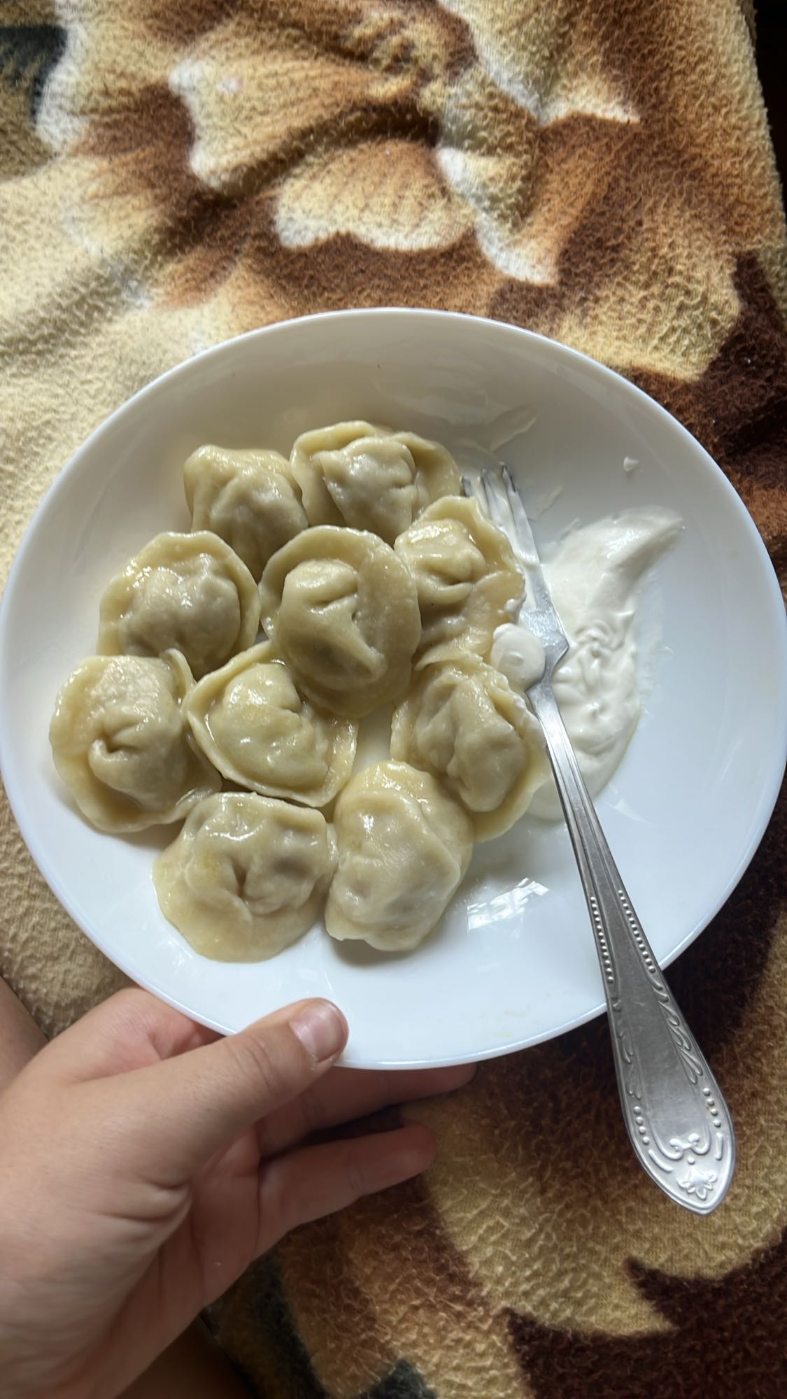 Пельмени со сметаной