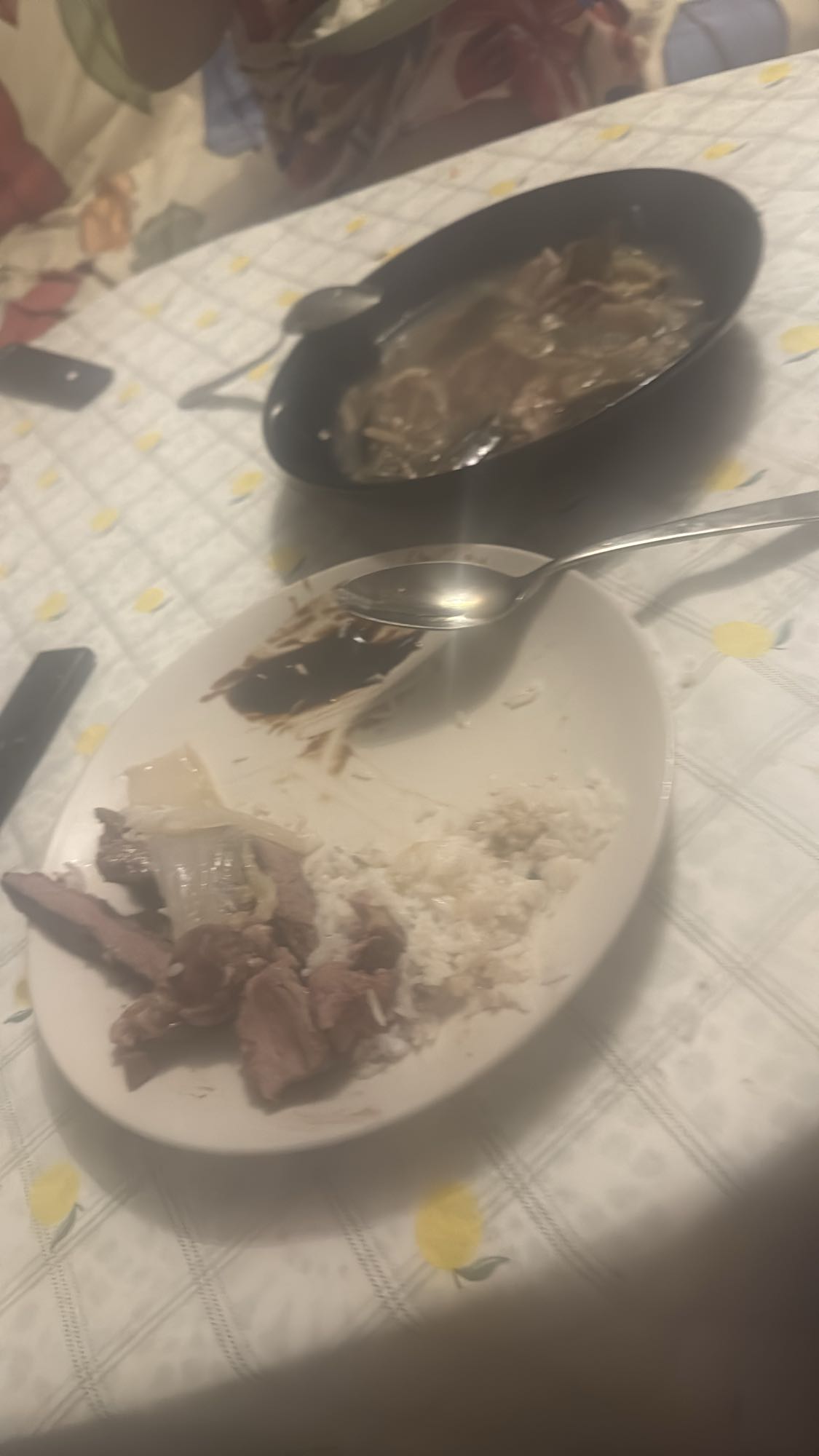 Kött med ris och lök