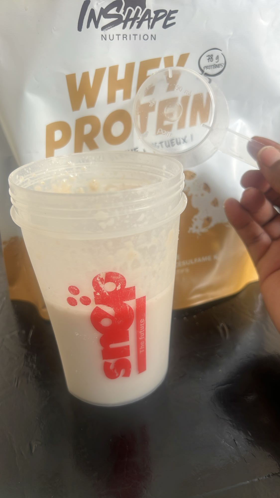 shake protéiné whey au lait d'amande
