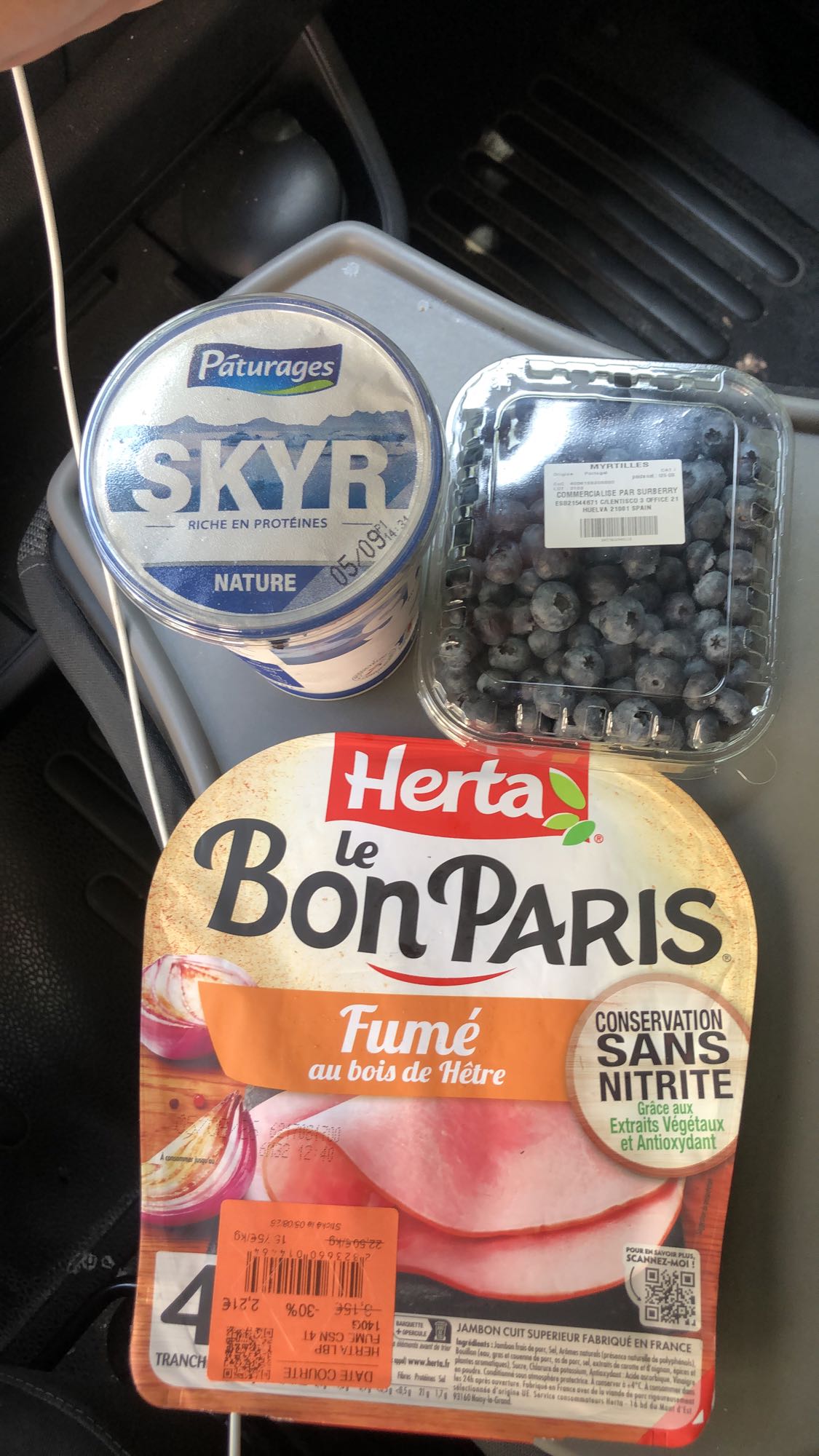 Skyr myrtilles jambon