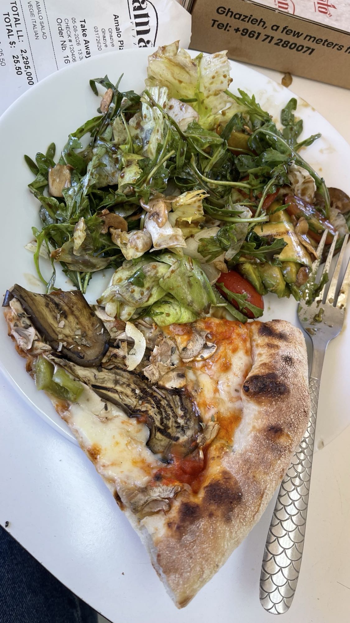 Veg Pizza and Salad
