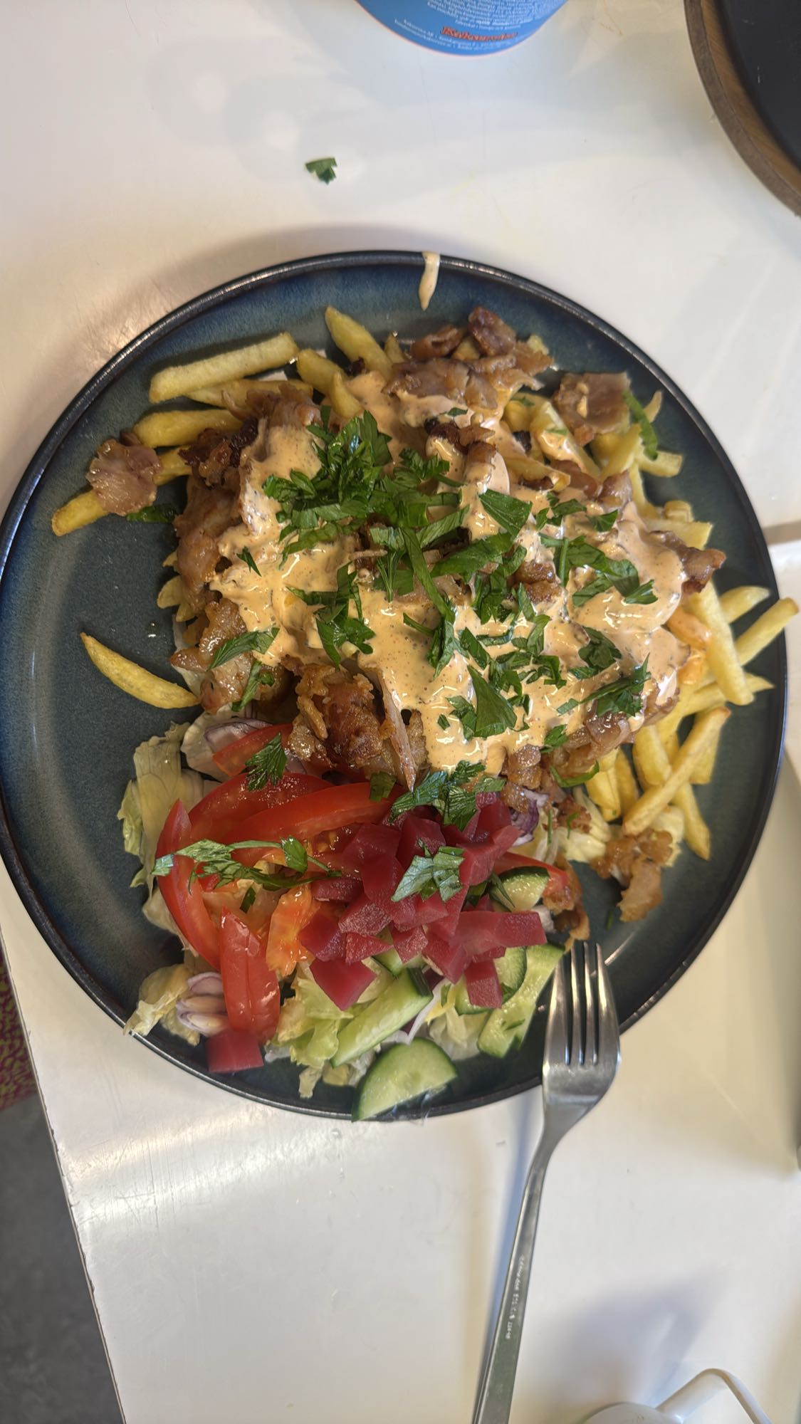 Kebabtallrik med sallad