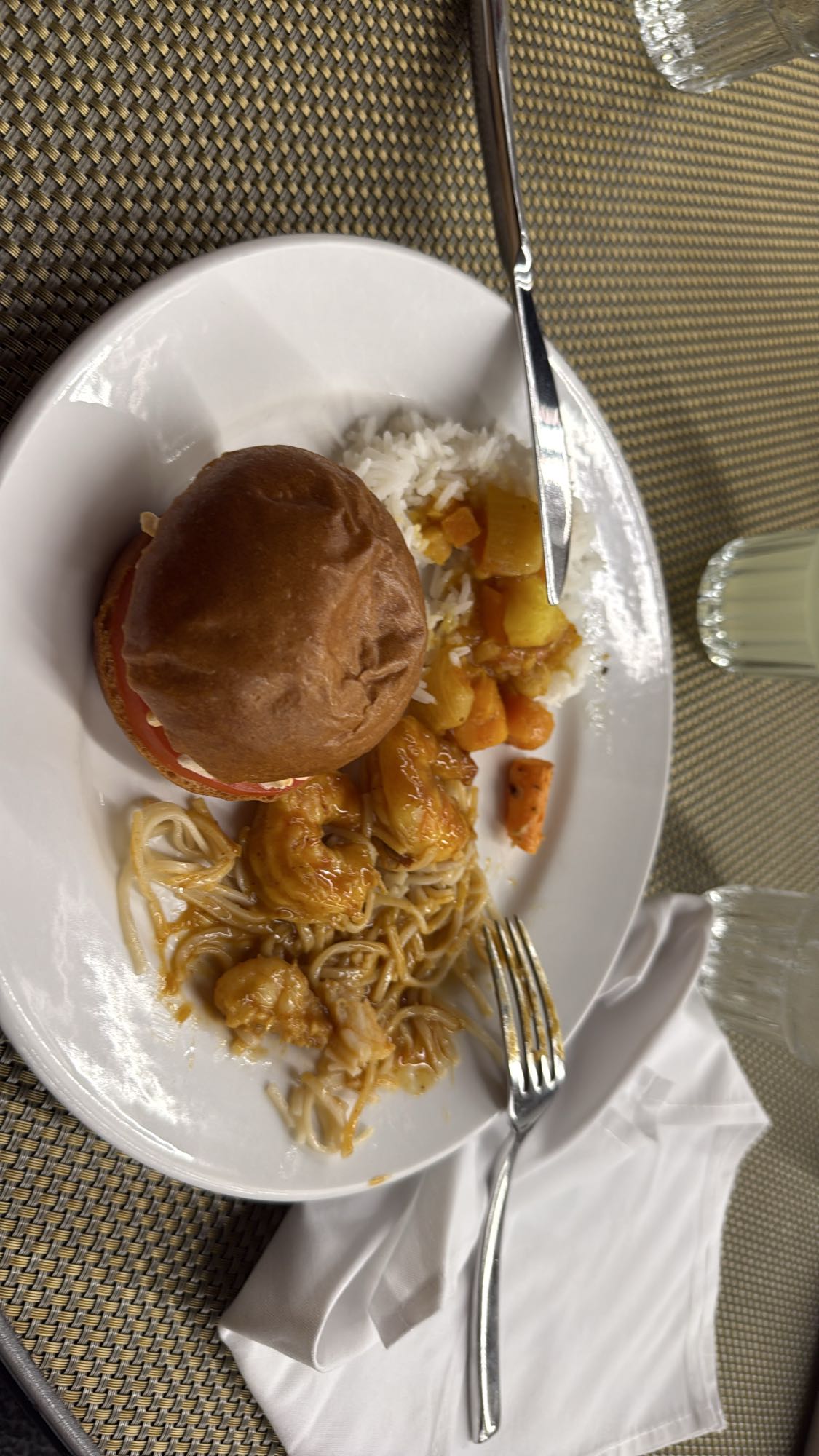 Shrimp Pasta Rice Plate