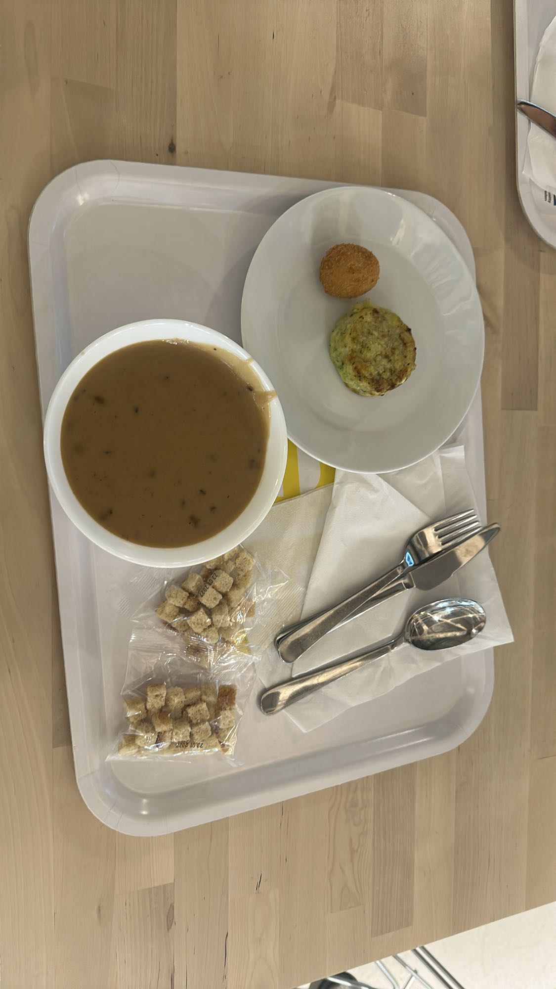 Soup with fritters