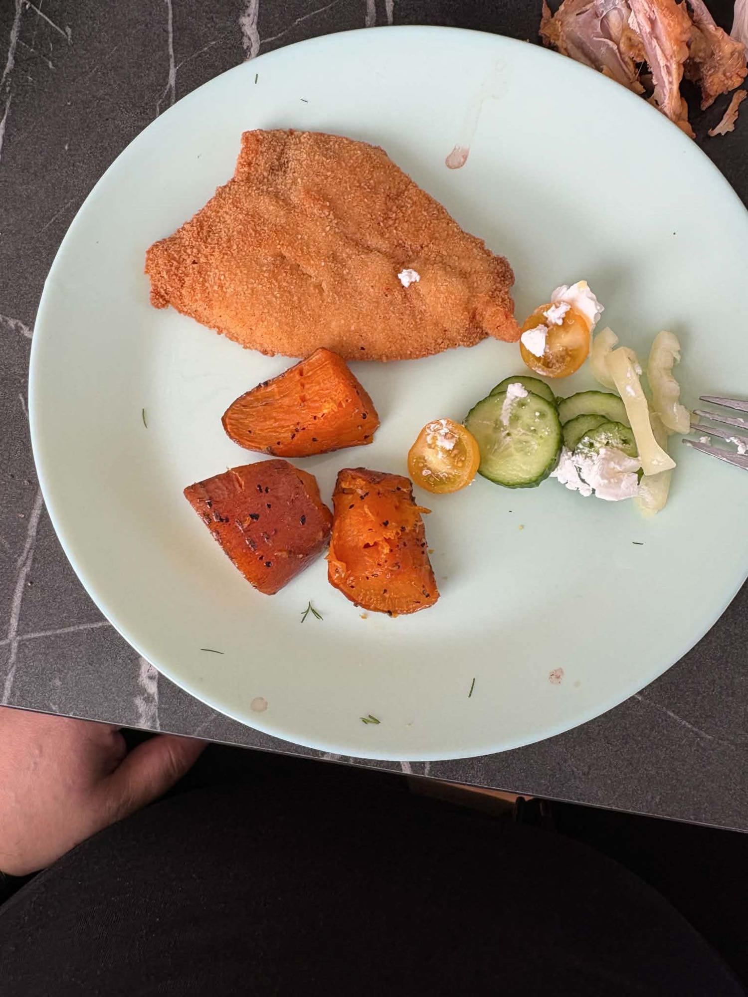 Panerad kycklingtallrik