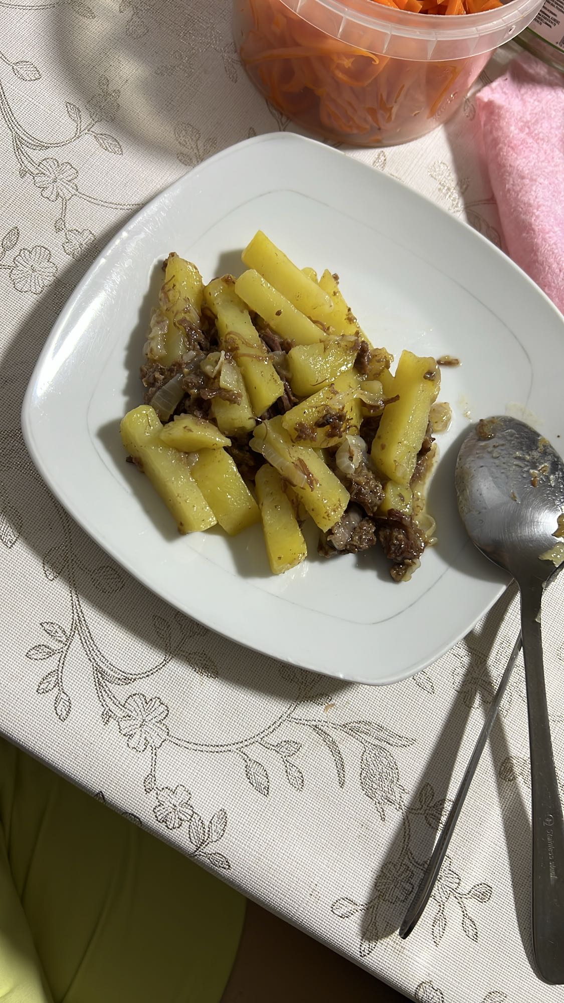 Жареная картошка с мясом