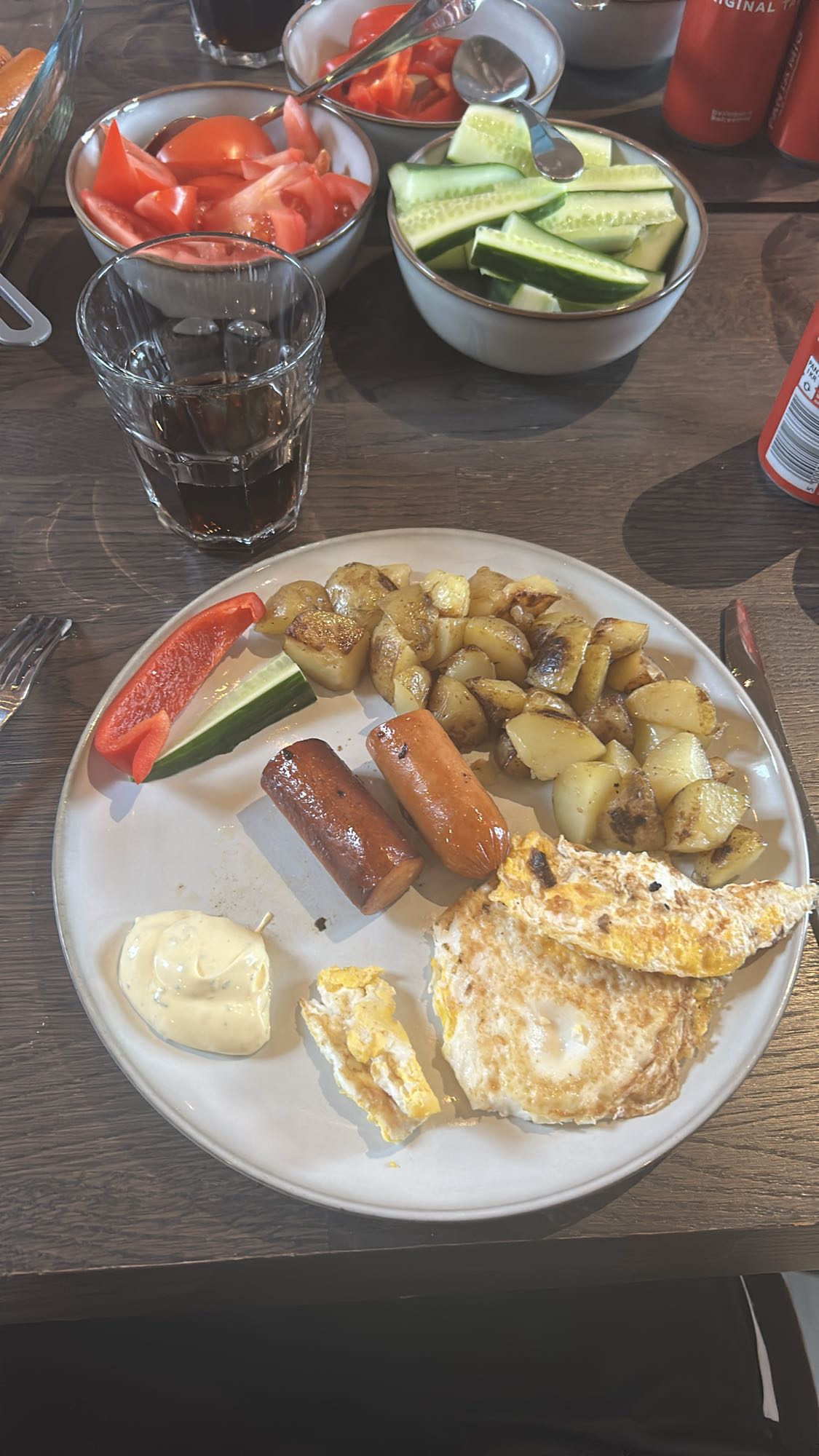 Stekt ägg med korv
