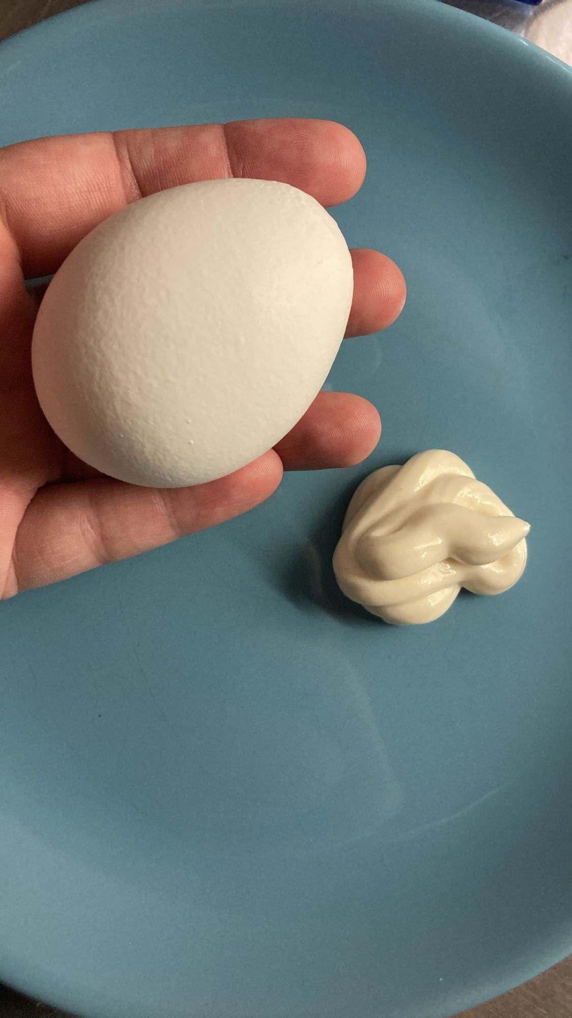 Kokt ägg med majonnäs