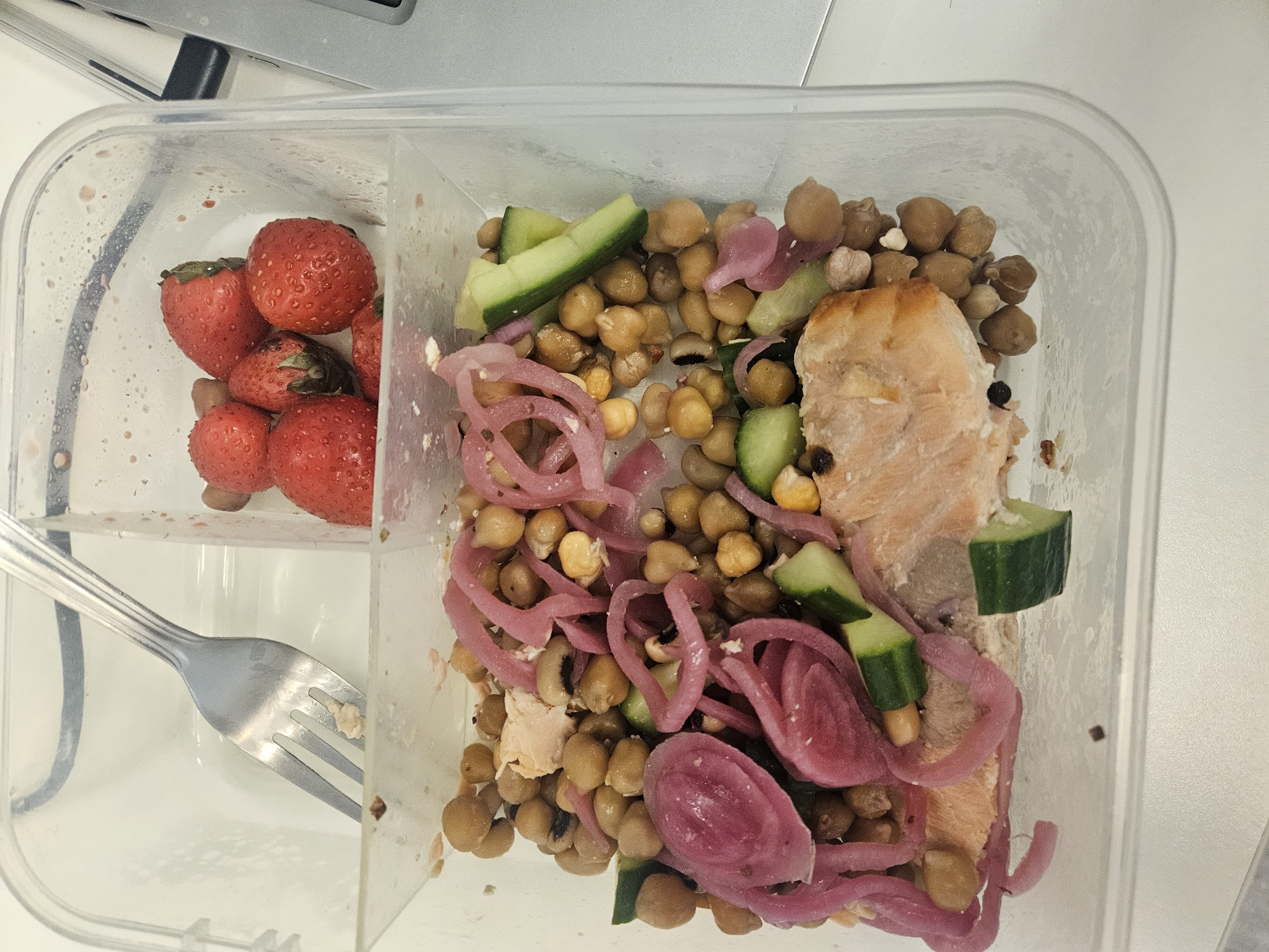 Salmon Chickpea and Aduki Bean Salad