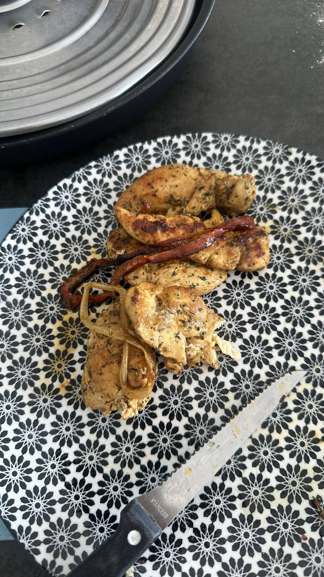 Poulet grillé aux poivrons