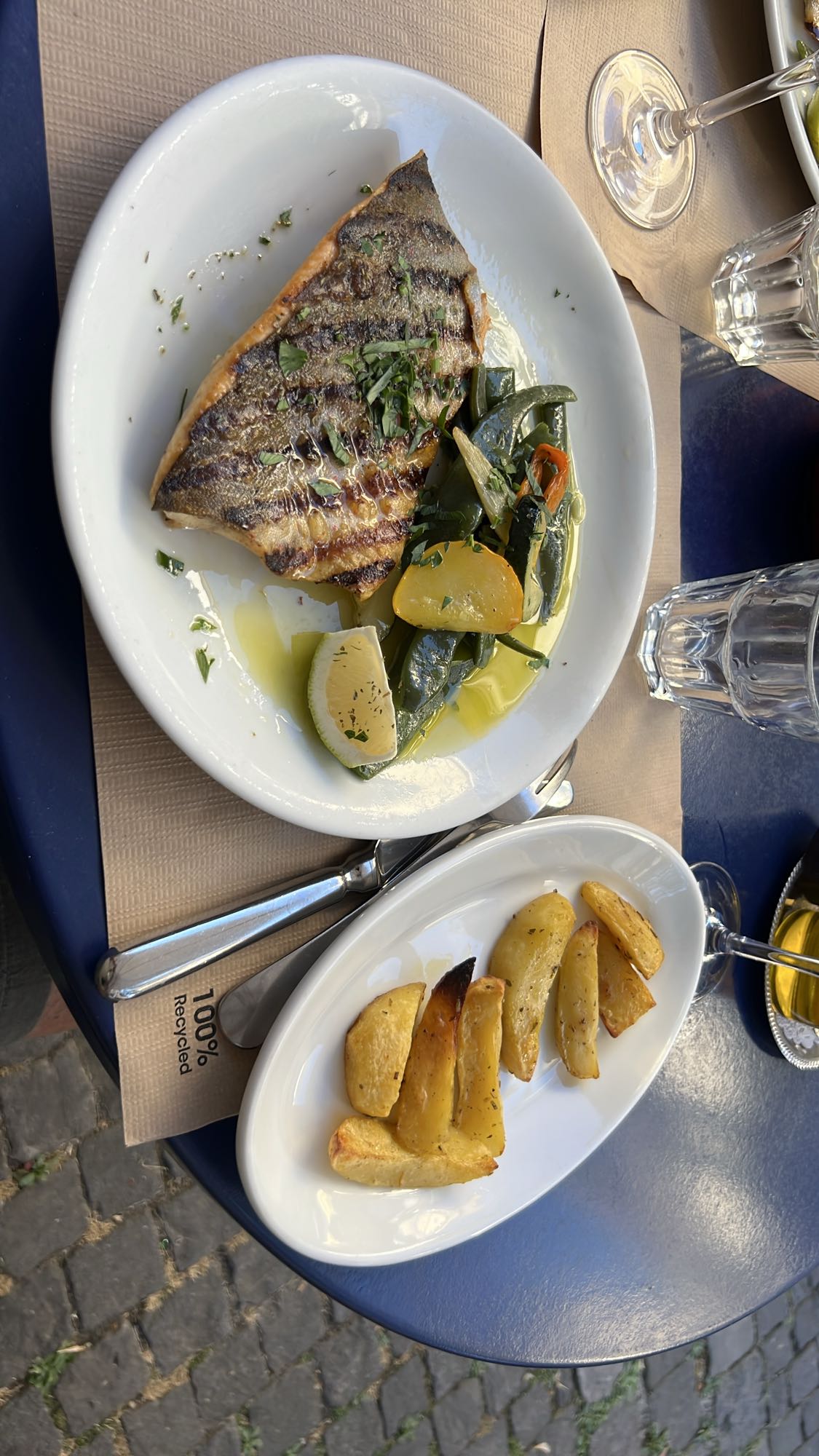 Gegrillter Fisch Teller