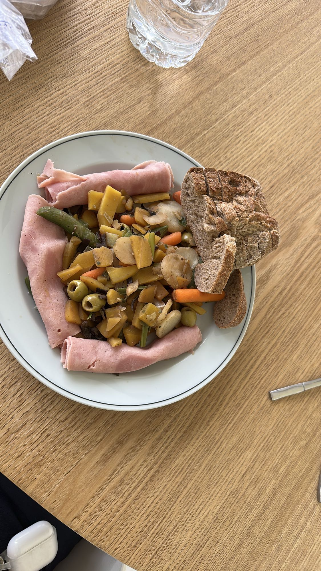 Assiette jambon légumes