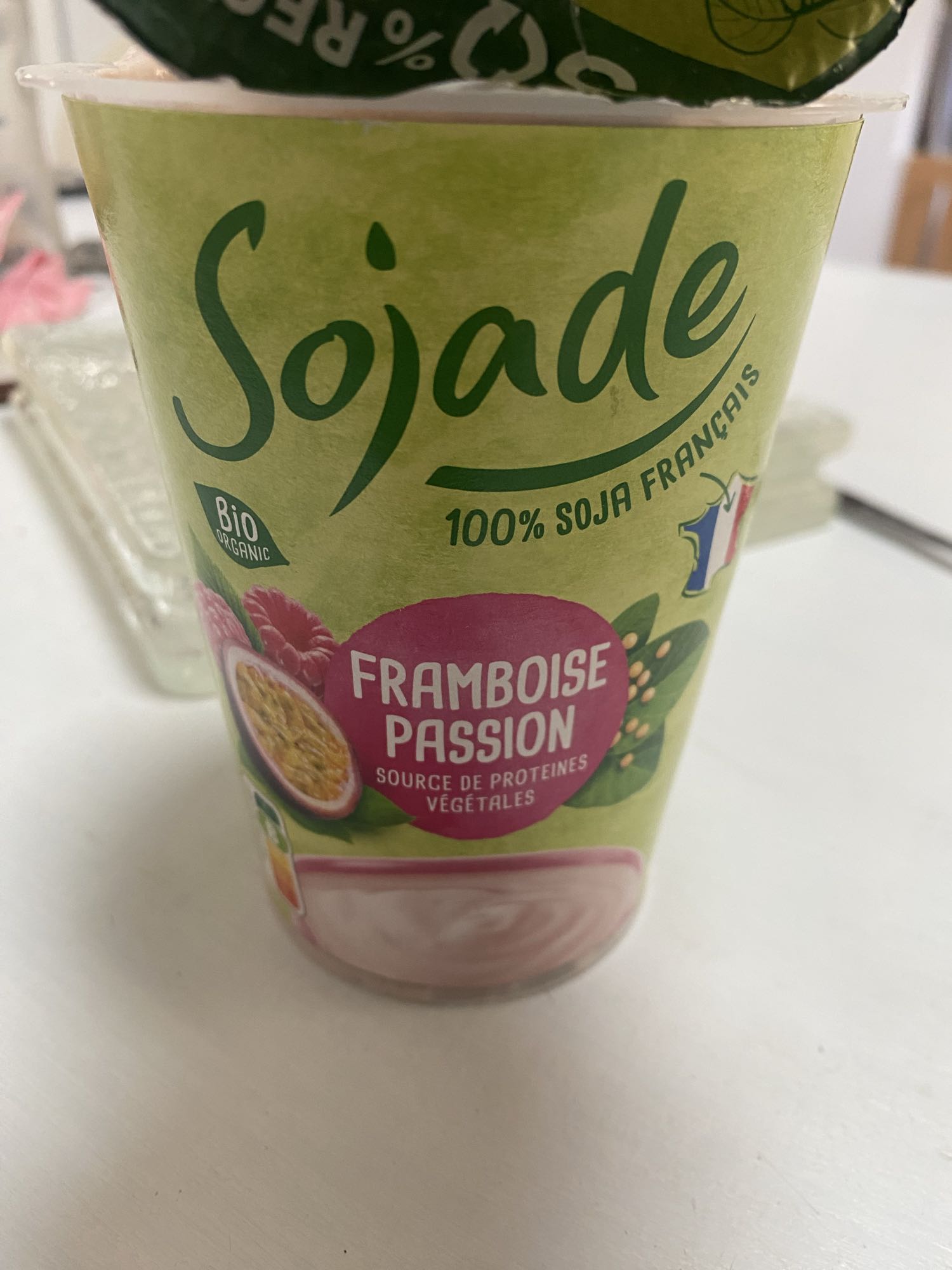 Yaourt soja framboise