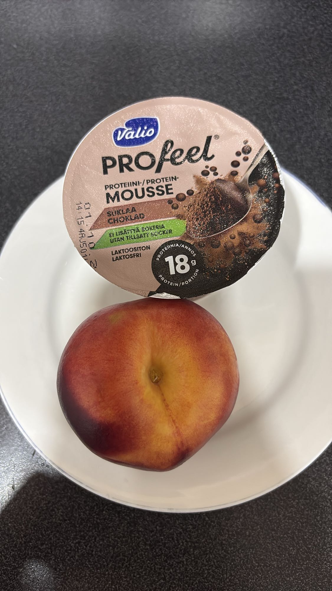 Proteinpudding og nektarin