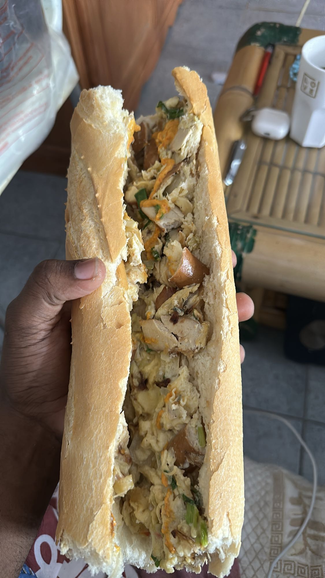 sandwich poulet omelette