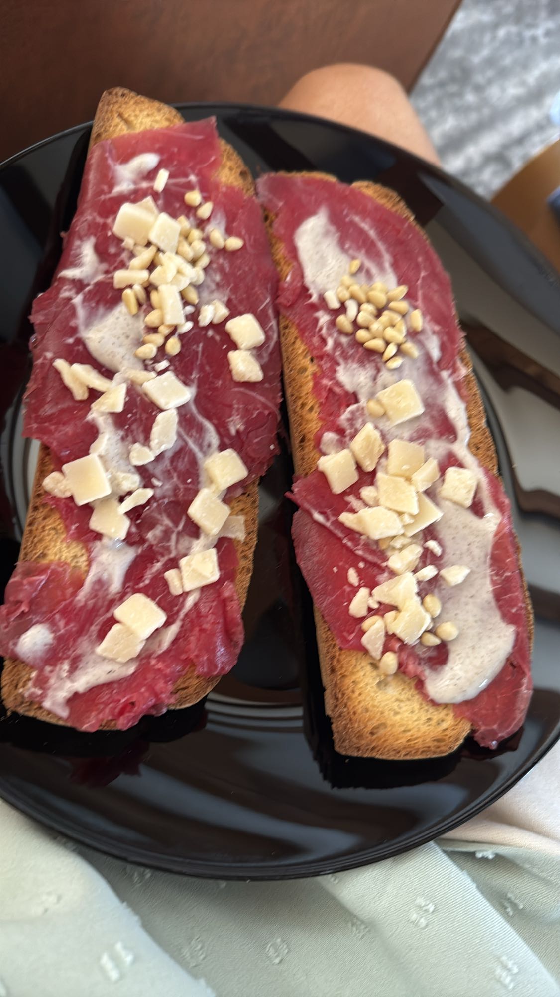 Toast met carpaccio