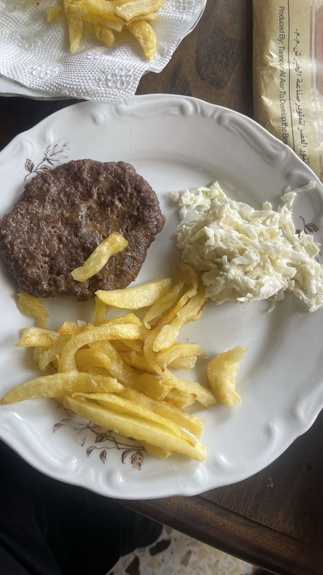 Burger Patty with Fries