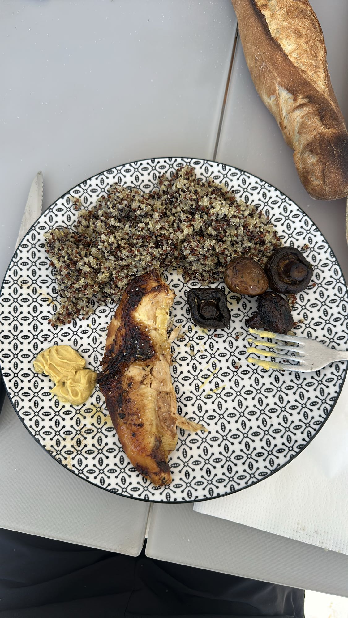 Poulet quinoa champignons