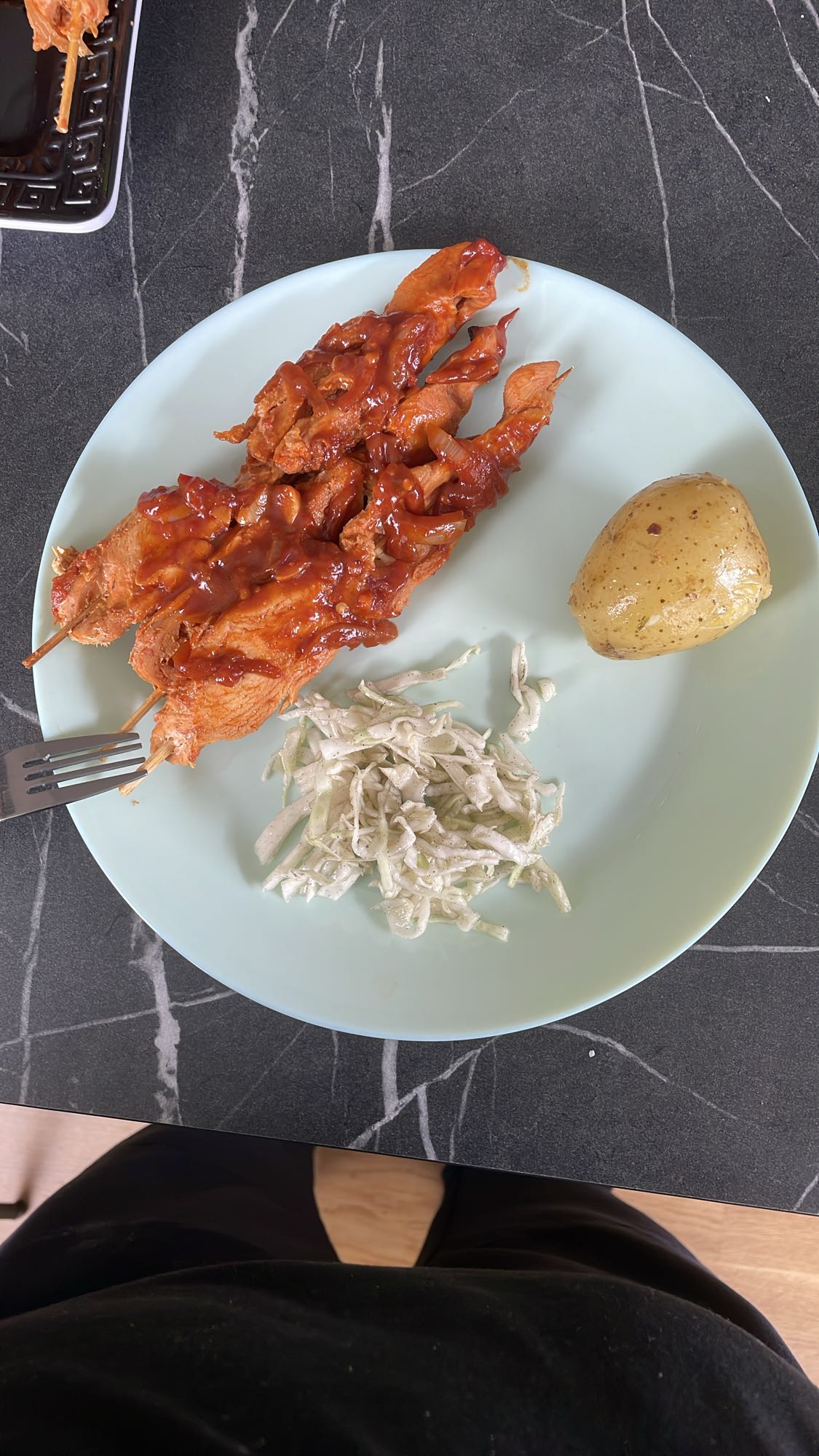 Kycklingspett med potatis