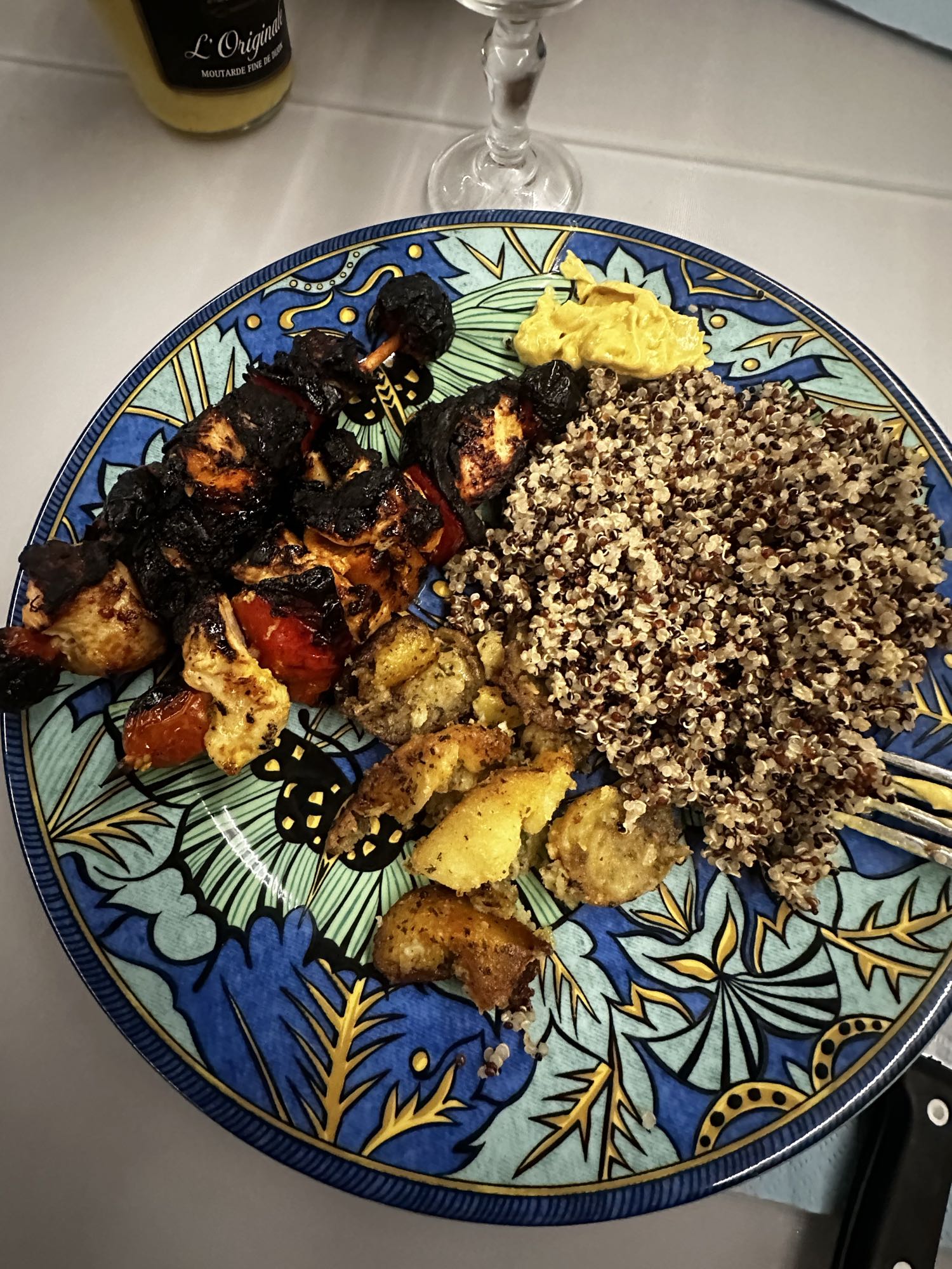Brochettes quinoa pommes