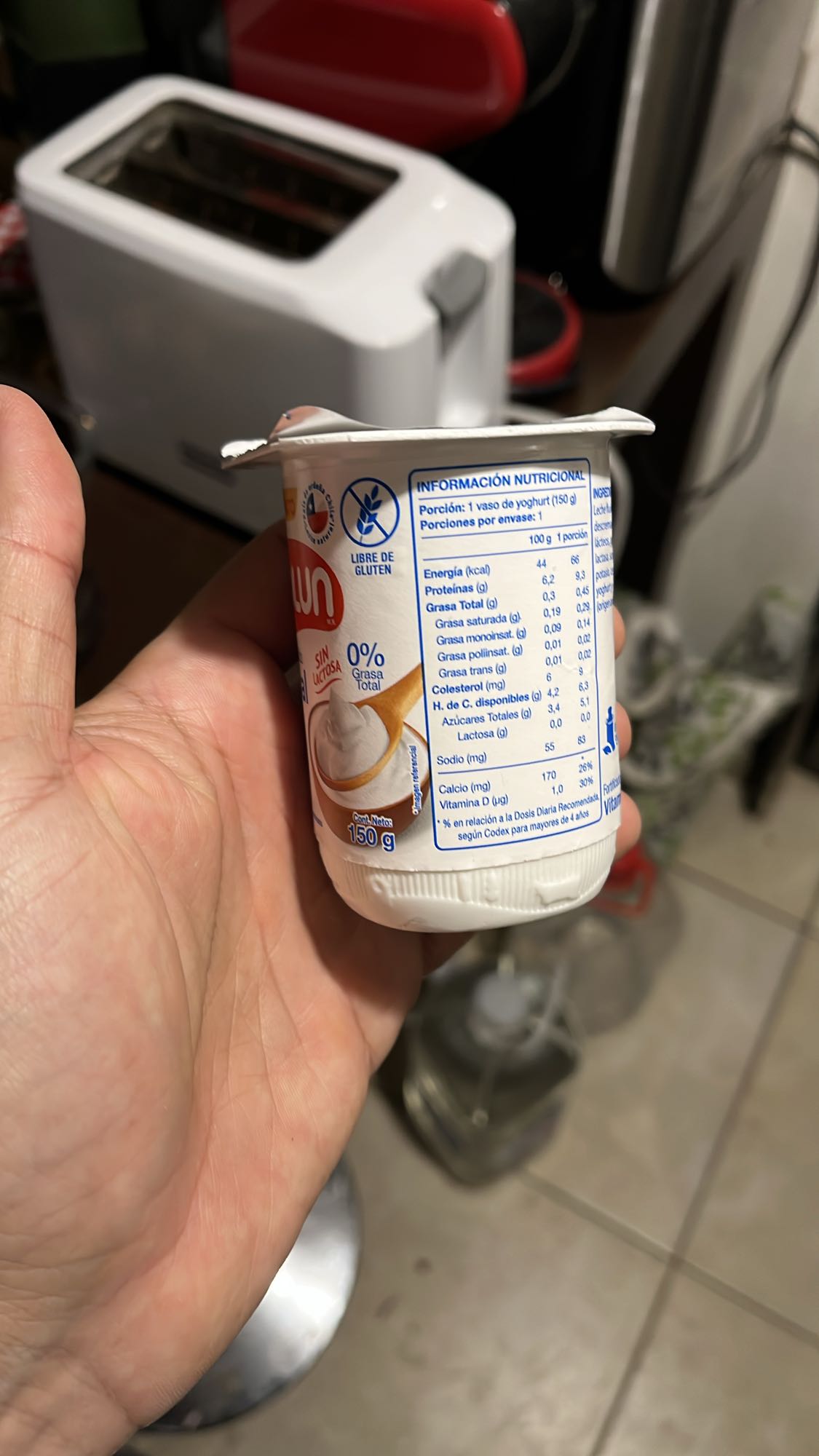 yogur natural descremado