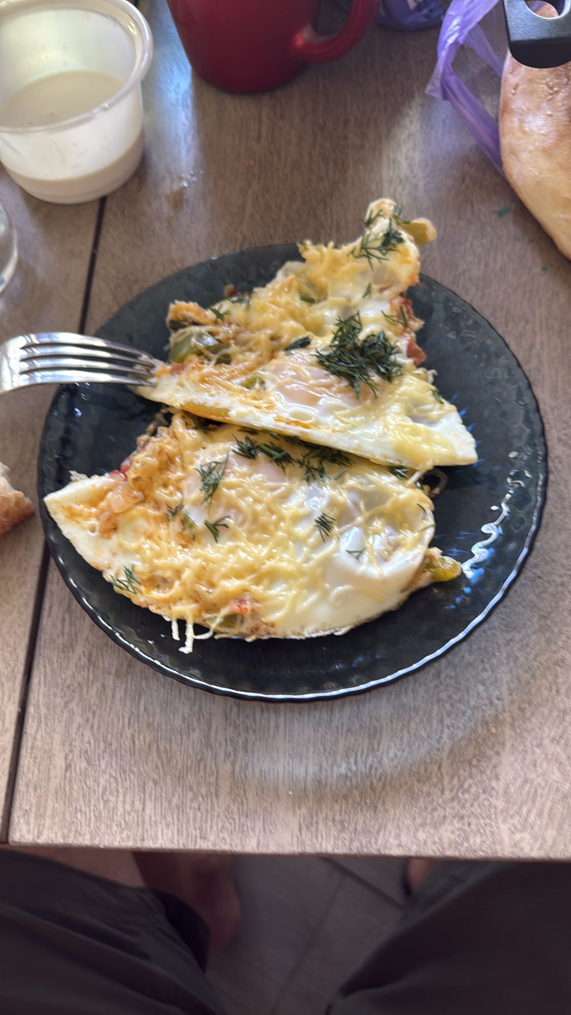 Яичница с сыром