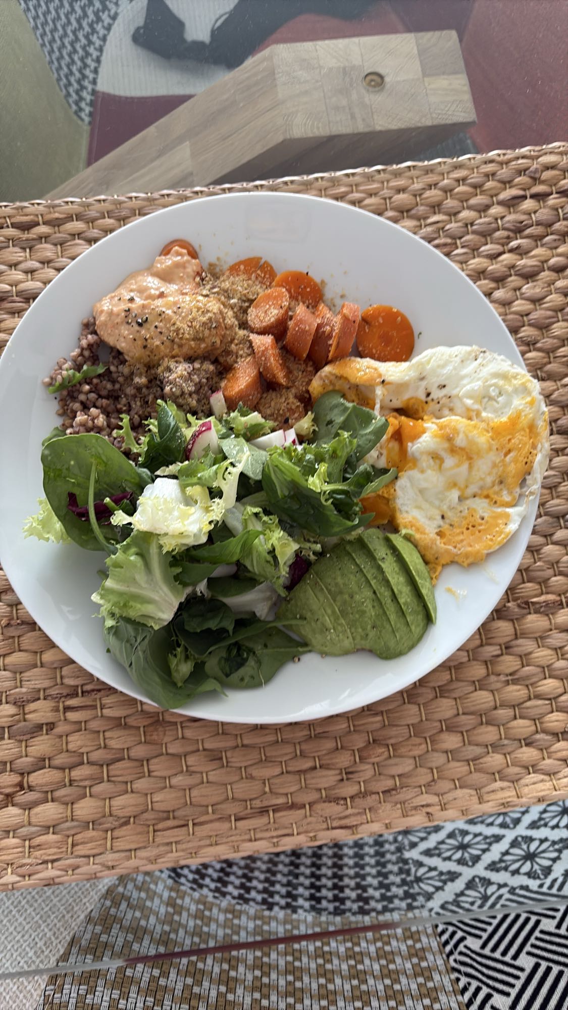 Egg Roasted Carrot Buckwheat Bowl