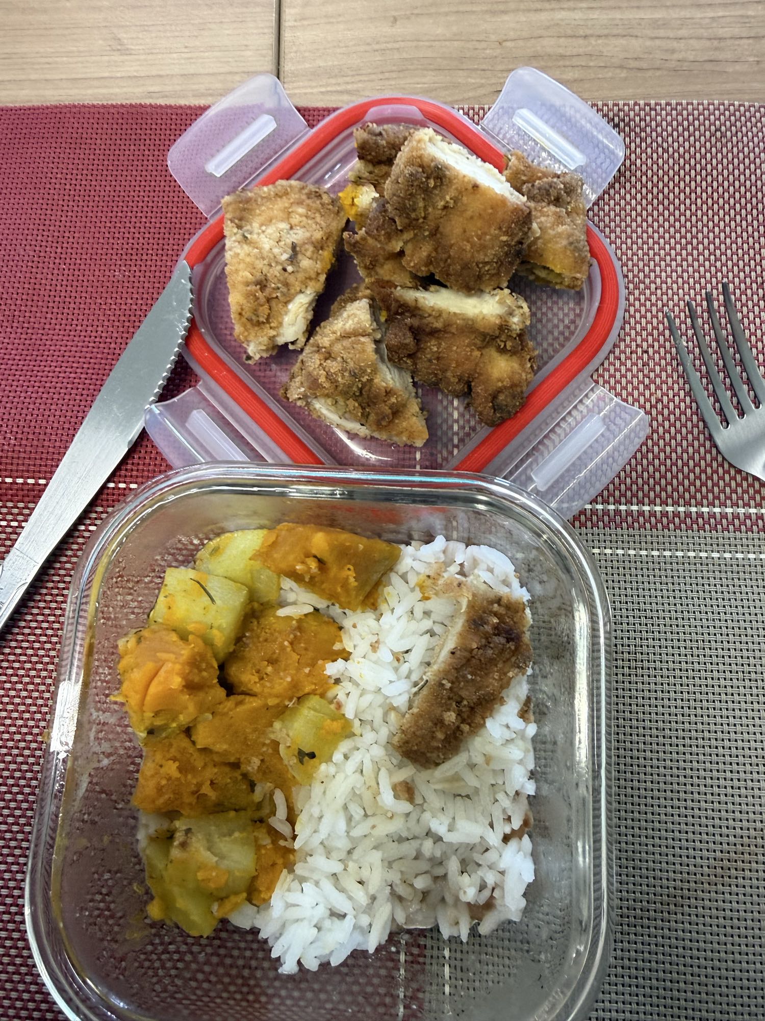Arroz com abóbora e frango
