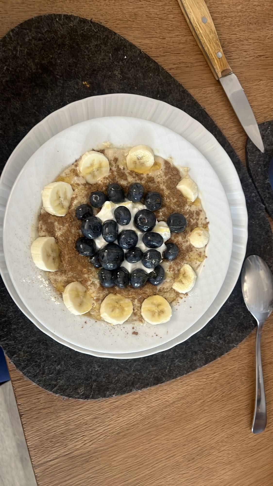 Porridge con frutta