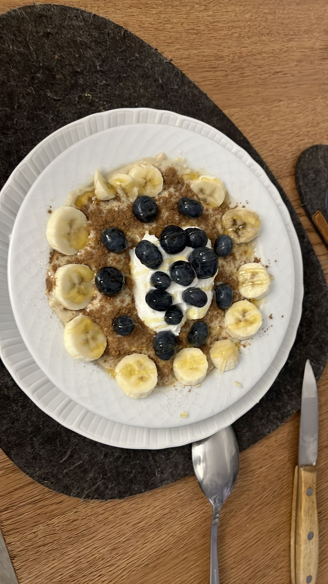 Porridge con frutta