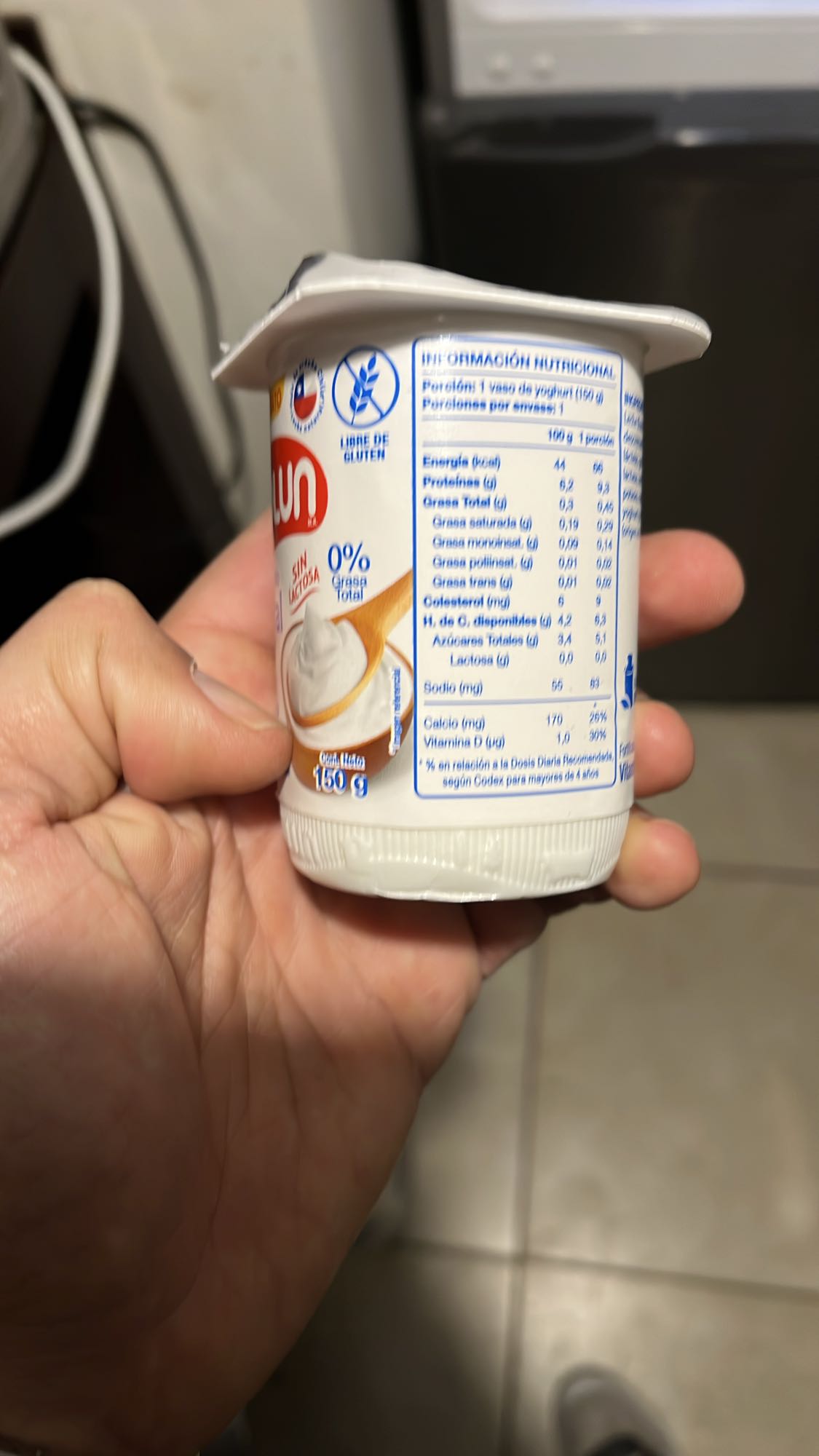 yogur natural descremado