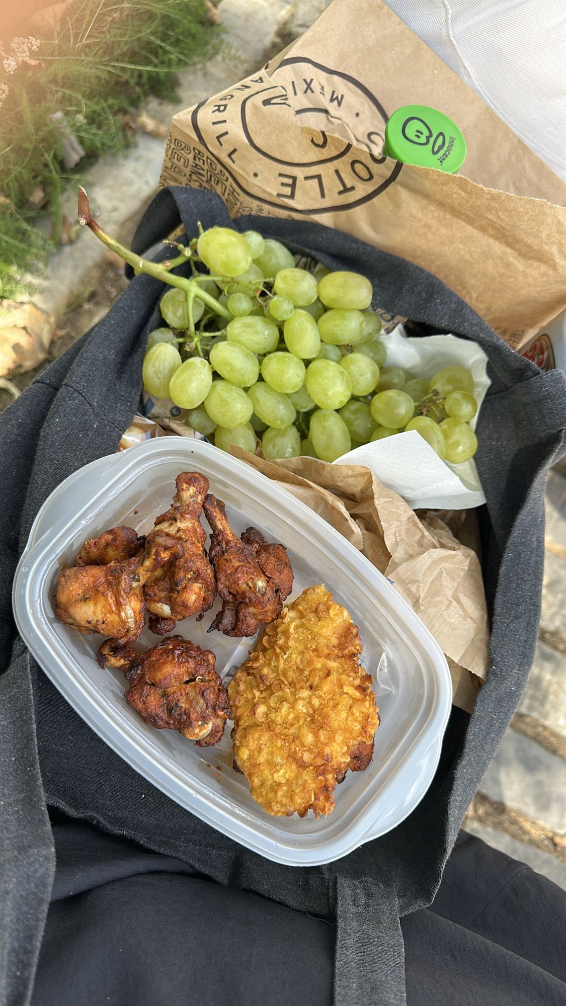 Fried Chicken and Grapes