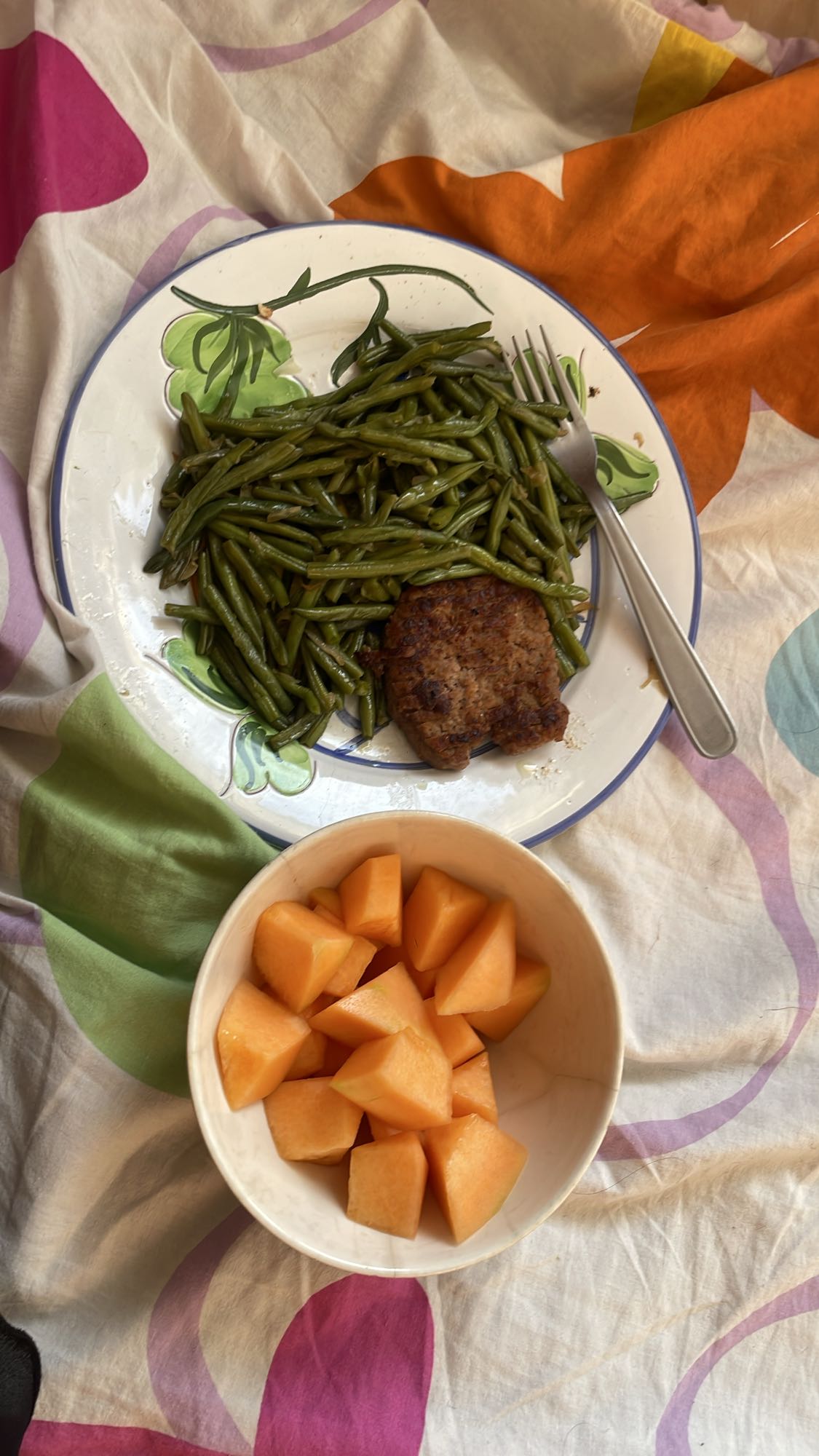 Haricots verts et melon