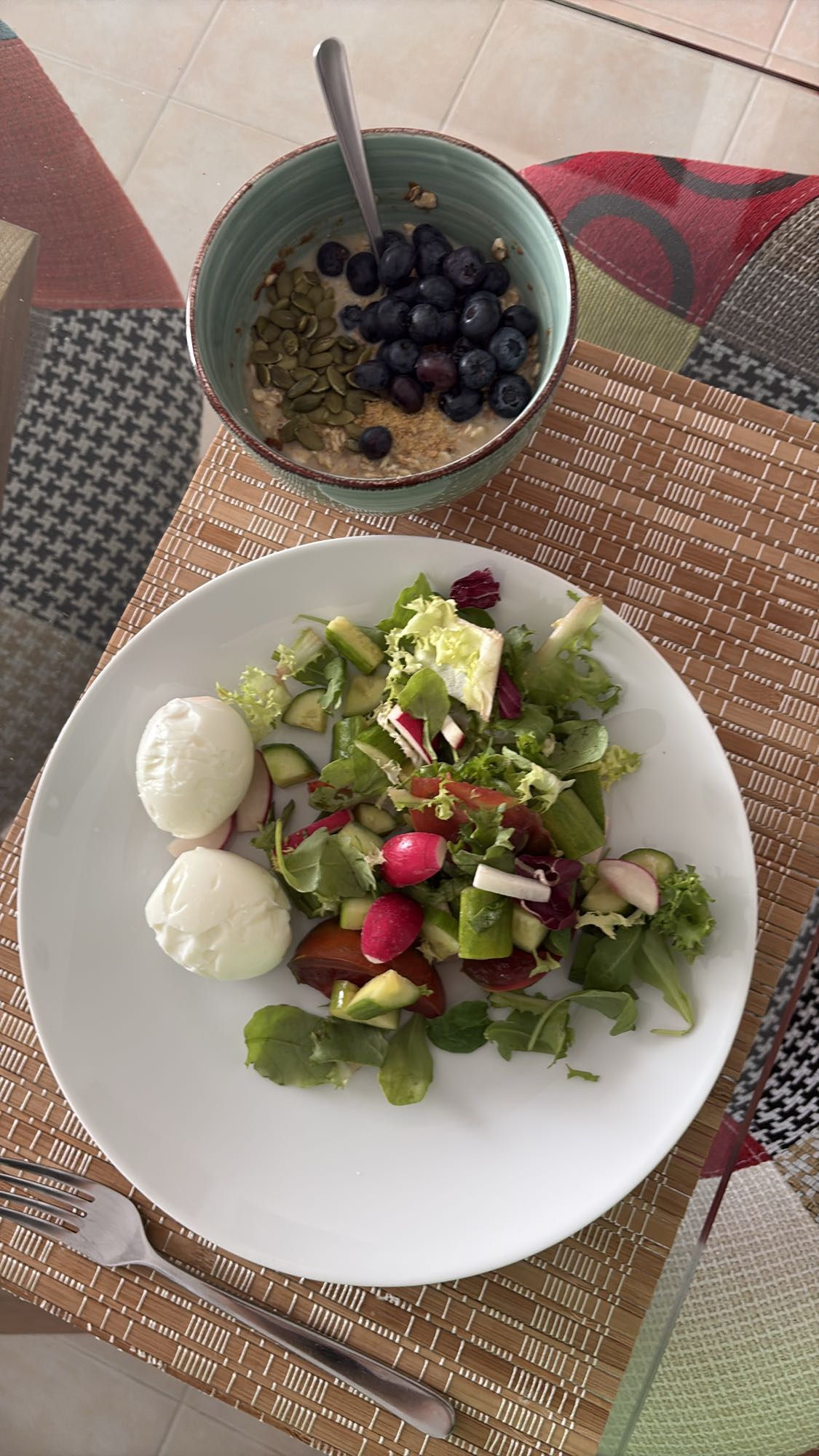 Oats Bowl and Egg Salad