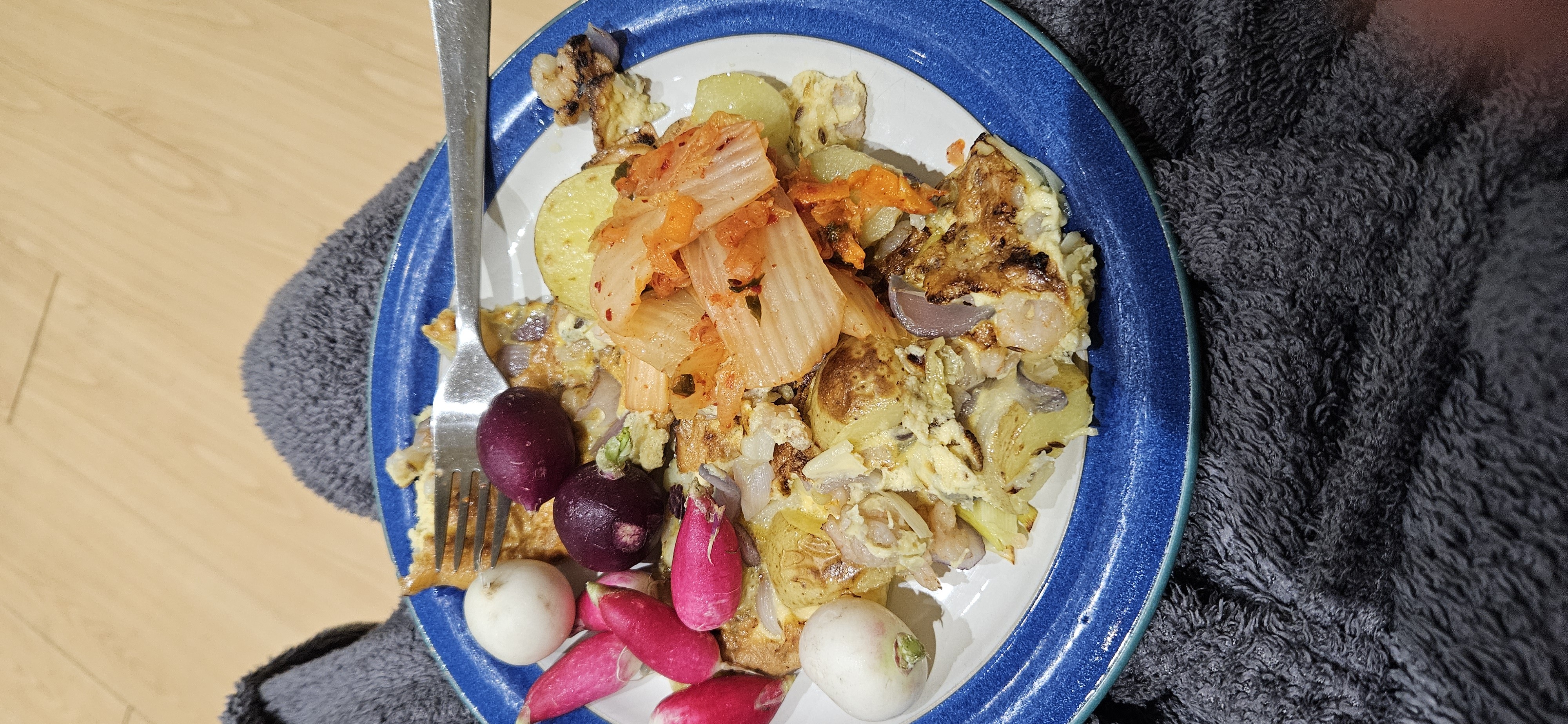 Veg Egg Plate with Prawns Omelette