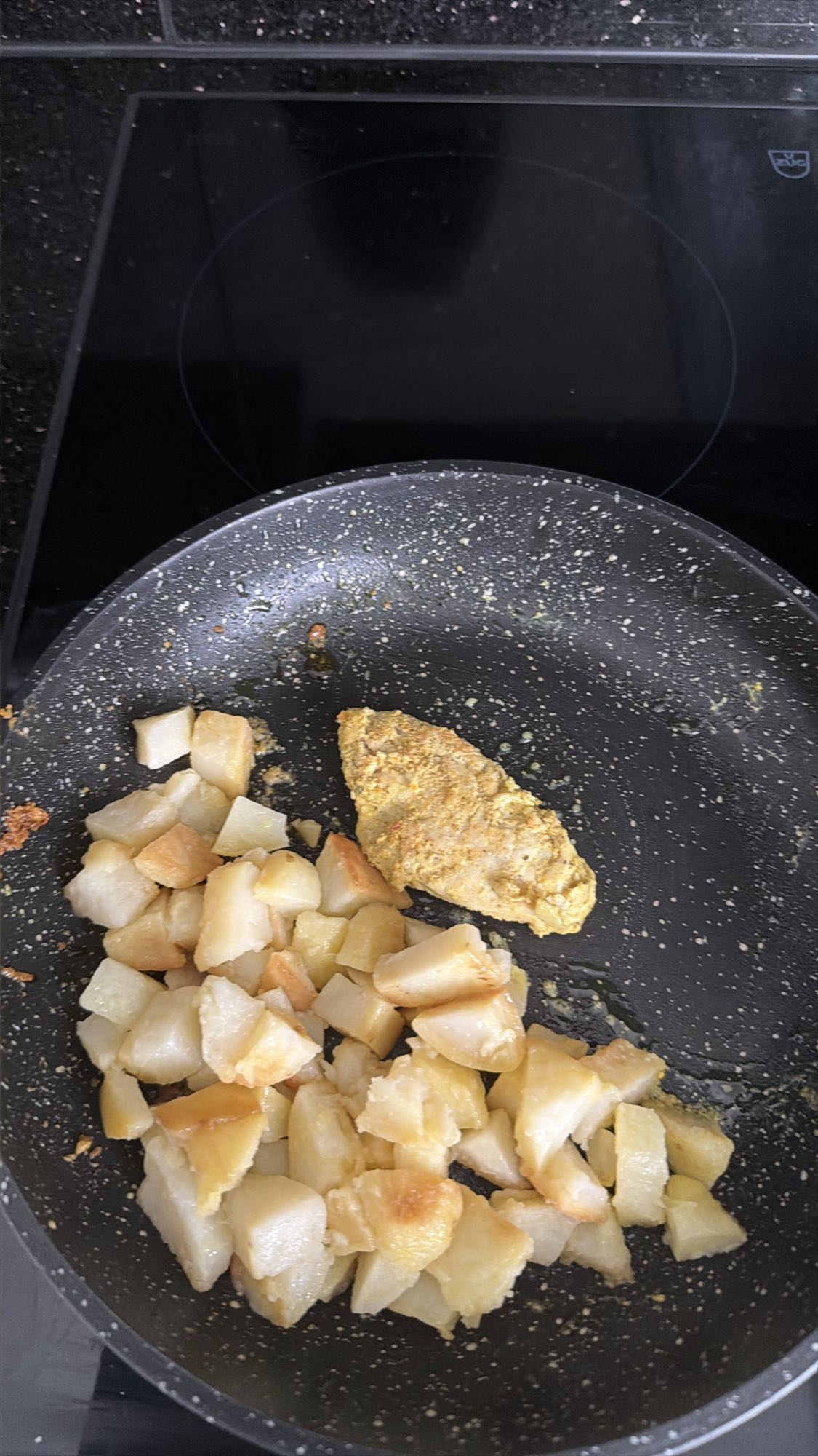 Huhn mit Bratkartoffeln