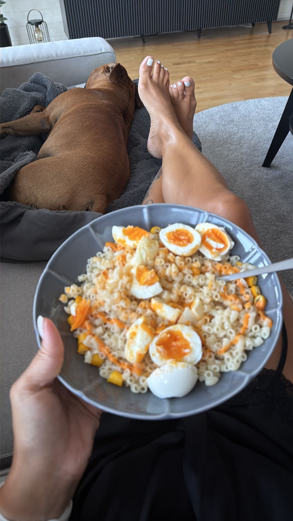 Pastasallad med ägg