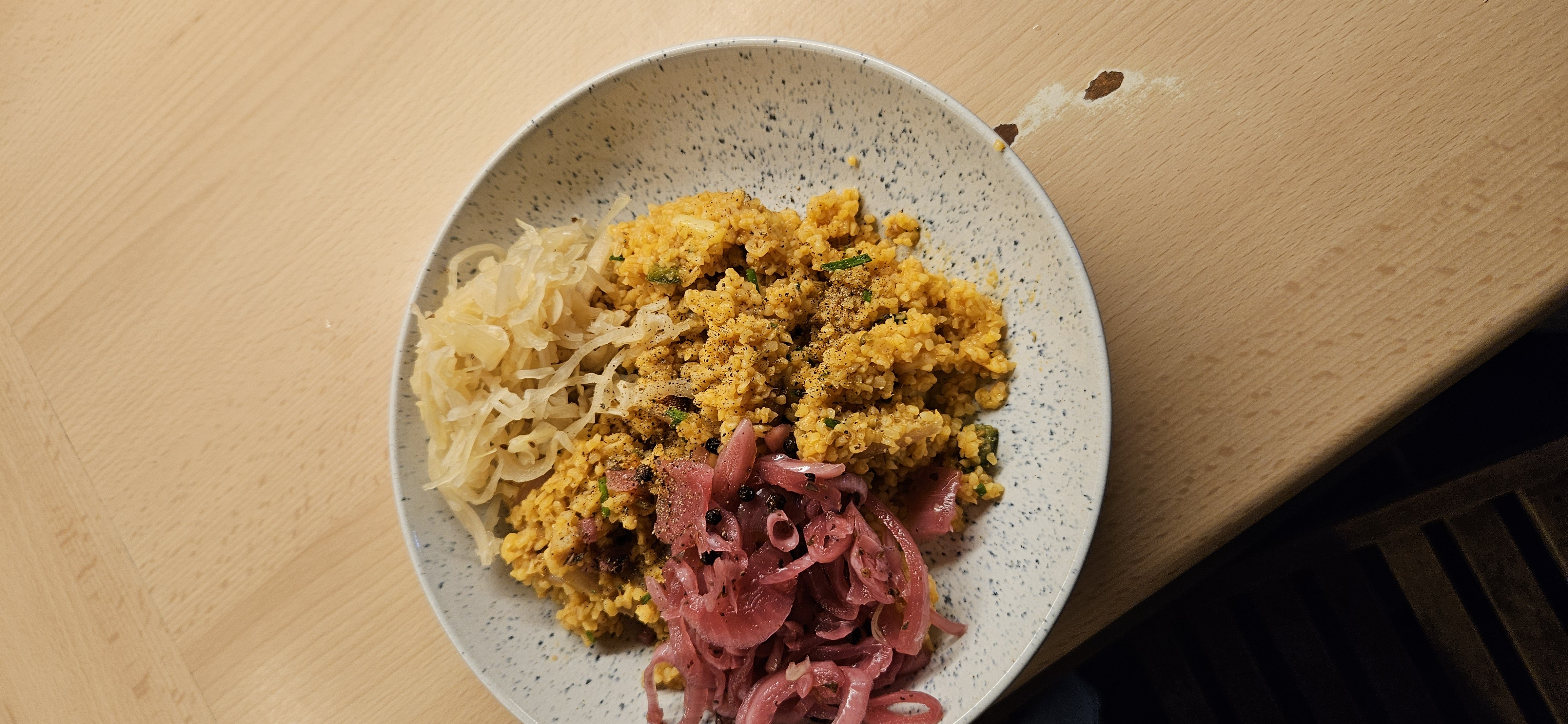 Spiced Bulgur Bowl with White Fish