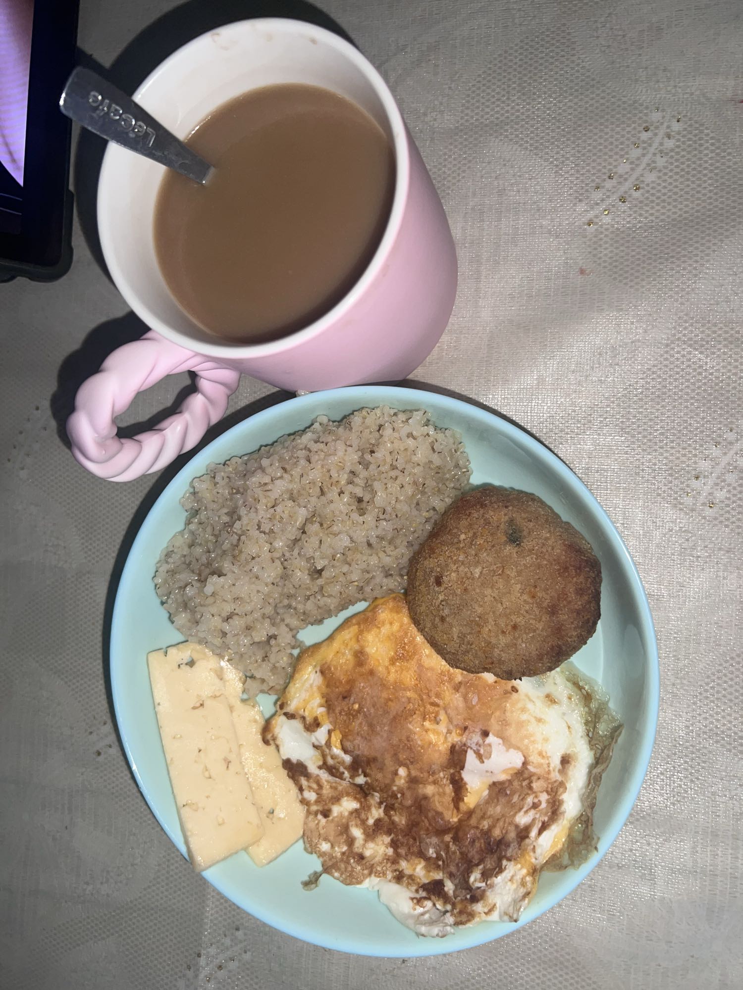 Rice Egg Patty Tea