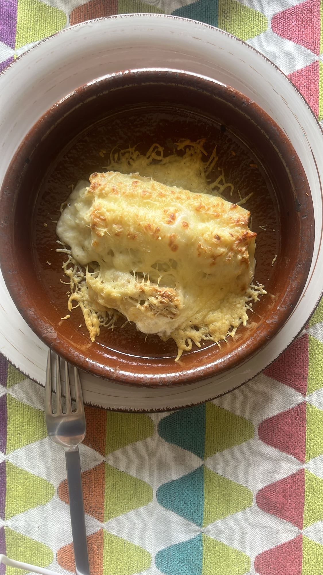 canelón gratinado