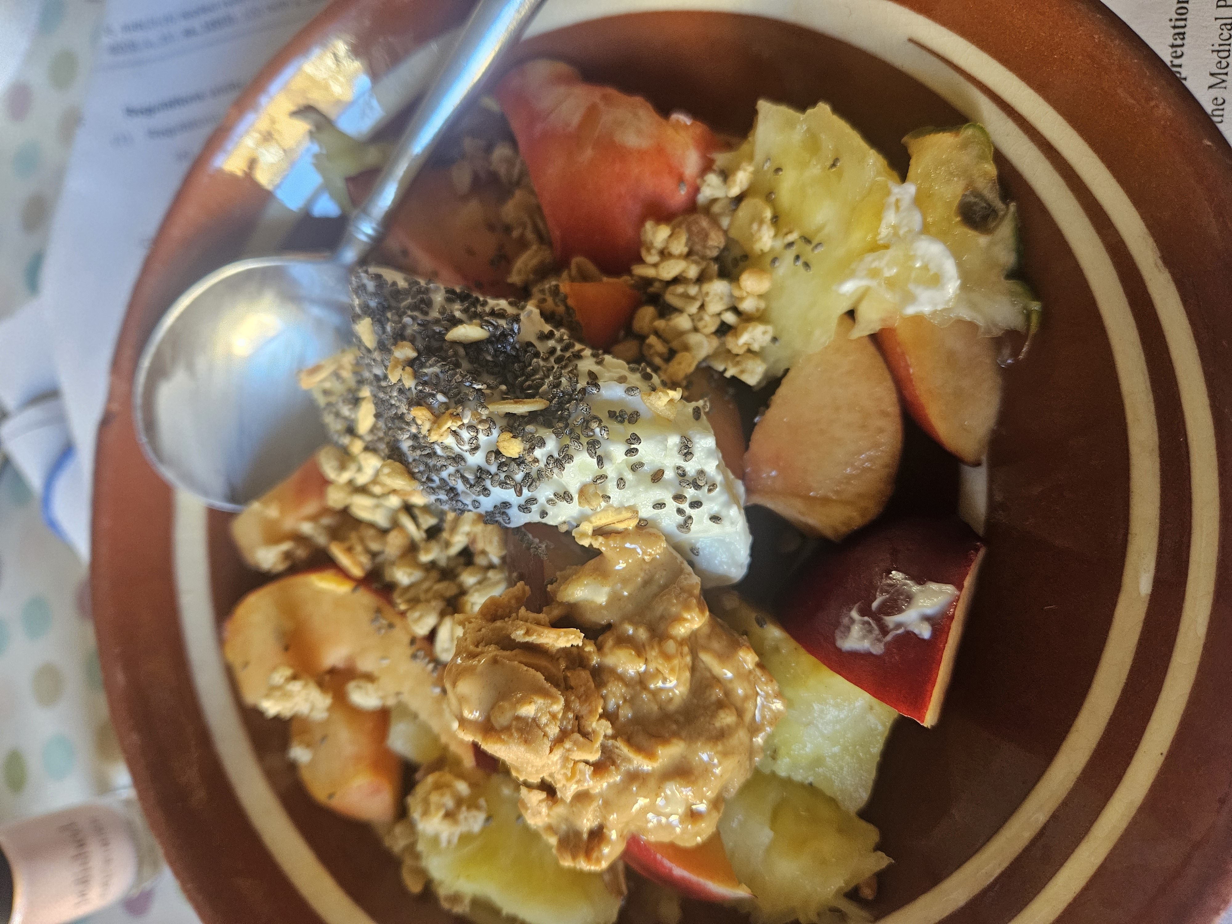 Fruit Yogurt Bowl with Protein Granola and Nectarine